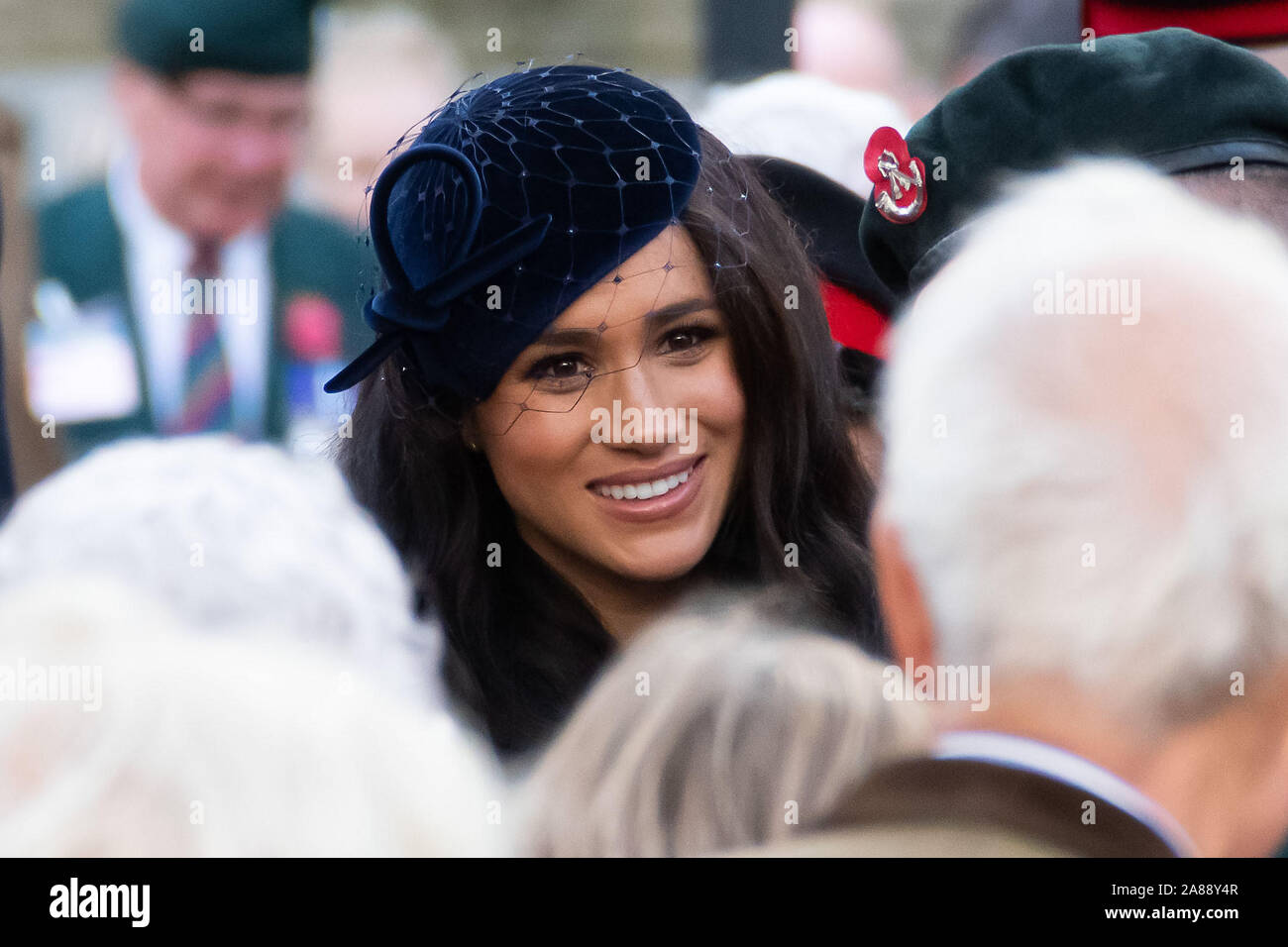 London, Großbritannien. 7. November 2019. Meghan Herzogin von Sussex nimmt Teil an der Eröffnung des 2019 in der Westminster Abbey der Erinnerung, ehrt das Leben der Verstorbenen in den Streitkräften vor der Erinnerung Sonntag, in der Westminster Abbey in London, Großbritannien - 7 November 2019 Credit: Nils Jorgensen/Alamy leben Nachrichten Stockfoto