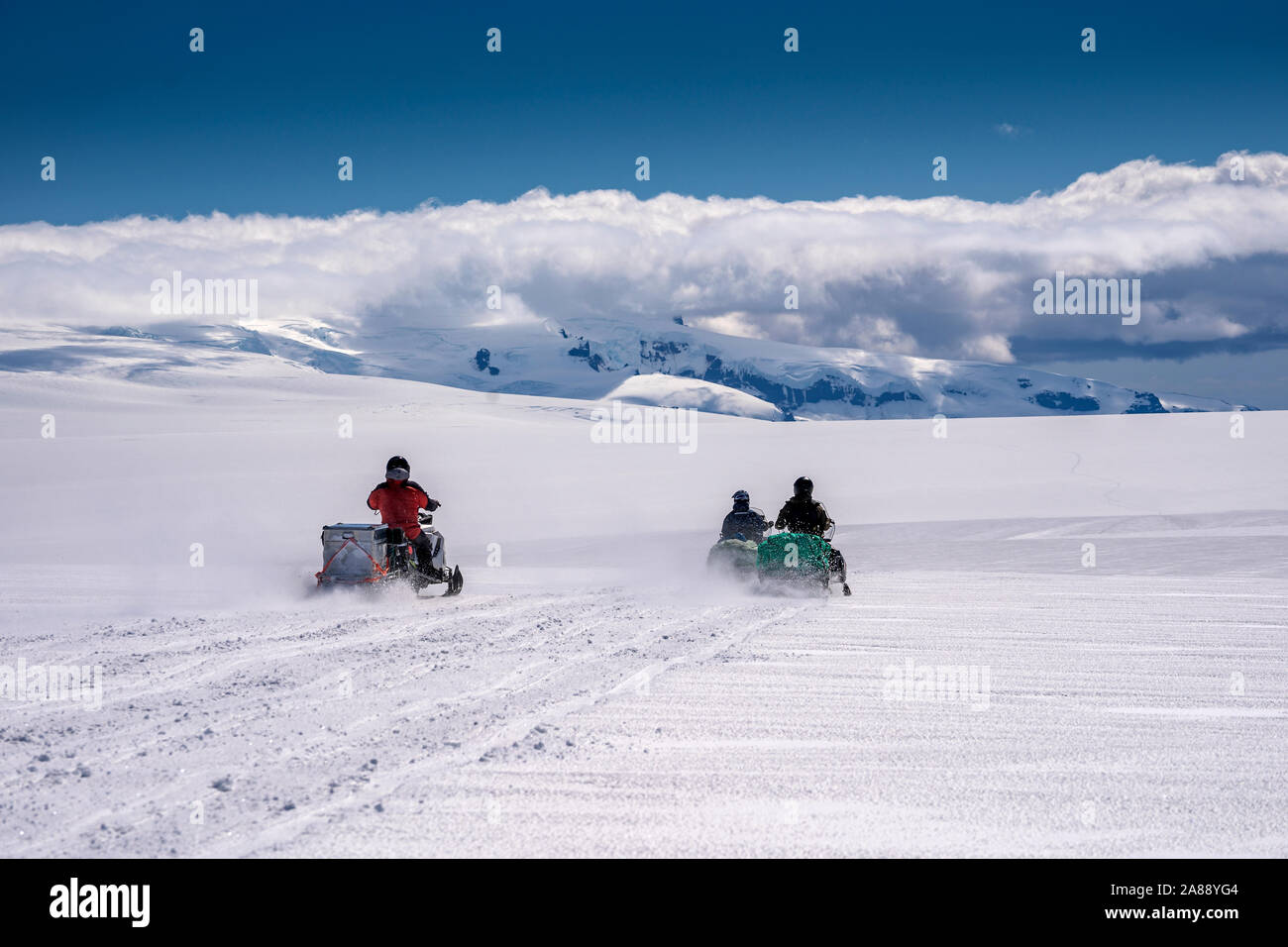 Eiszeit Expedition auf Vatnajökull, Vatnajökull National Park, Island. Unesco-Weltkulturerbe. Stockfoto