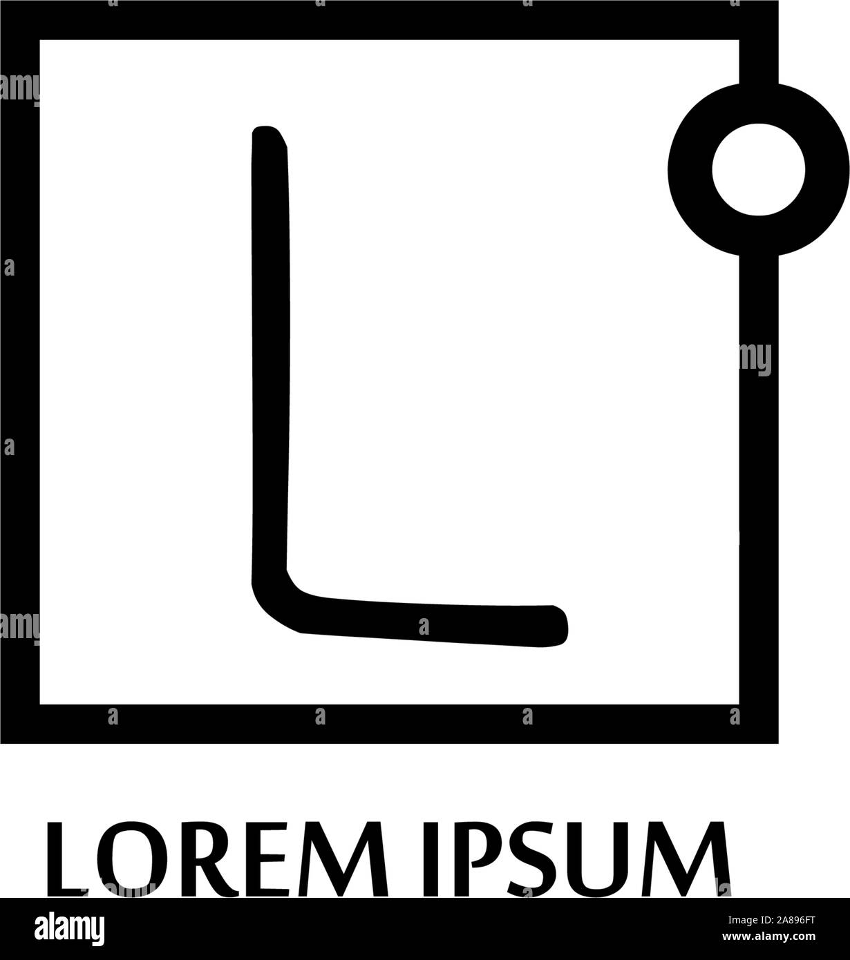 Buchstabe L Alphabetische Logo Design Vorlage, sehr einfaches Logo Konzept, schwarze Quadrat, erste Logo Stock Vektor