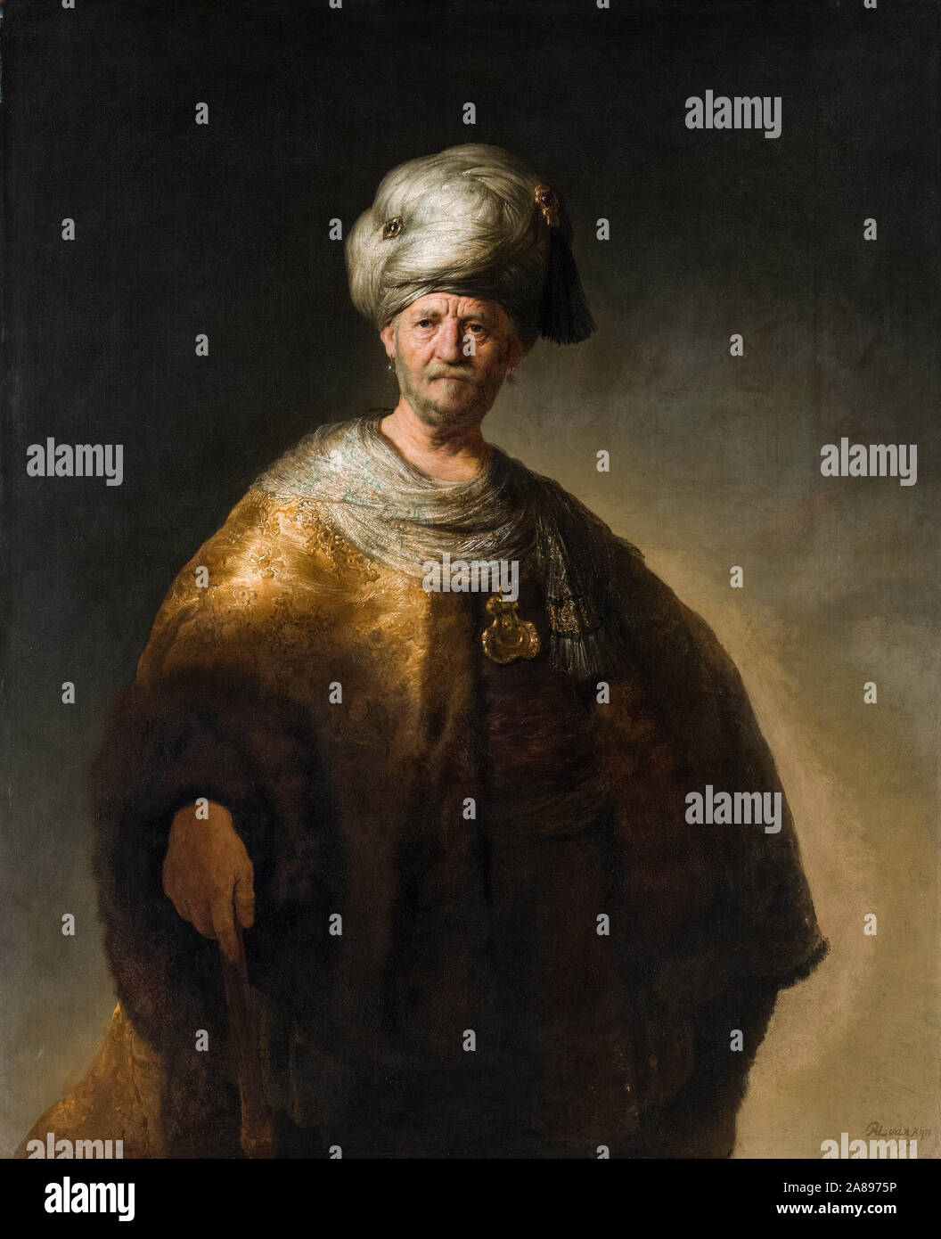 Rembrandt van Rijn, Mann im Orientalischen kostüm, (Der edle Slawischen), Portrait Malerei, 1632 Stockfoto