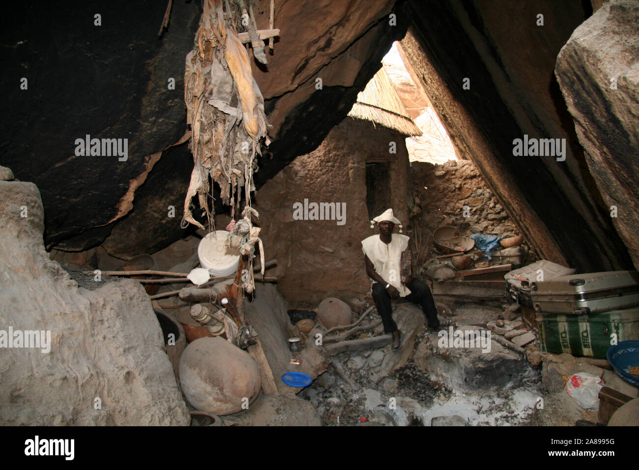 Der Dogon: Dorf der Tiogou (Bandiagara escarpment) Stockfoto