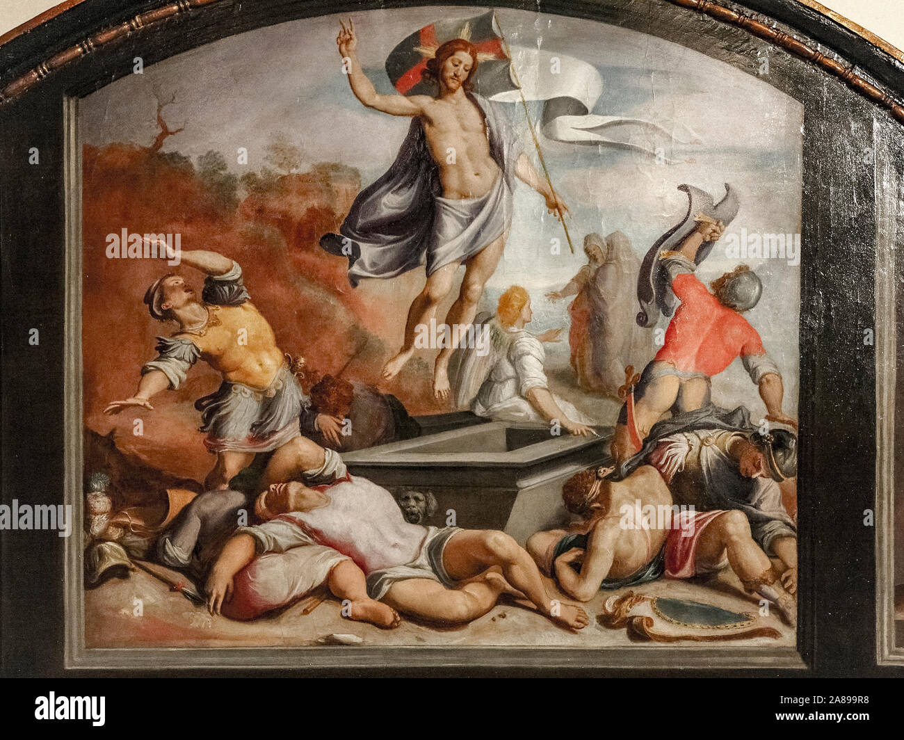 Italien Toskana Arezzo: Nationales Museum für mittelalterliche und moderne Kunst: Heilige von Titus: Auferstehung Christi Sec. XVI. Stockfoto