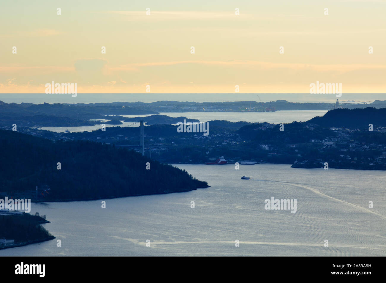 Die westlichen Fjorde. Bergen, Norwegen Stockfoto