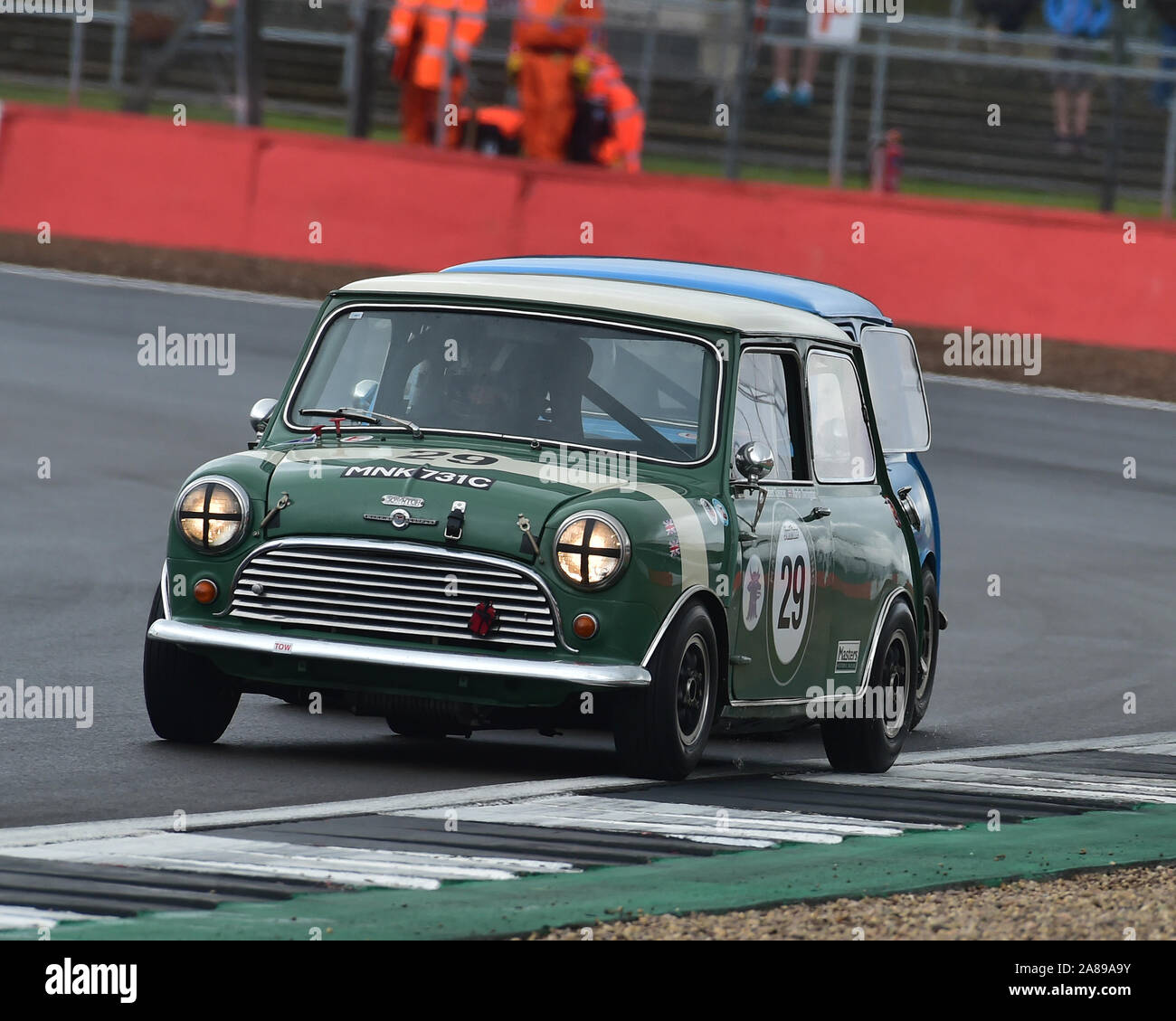 Robert Spencer, Morris Mini Cooper S, Mini Feier Trophäe, Meister Historic Racing, Silverstone Classic, Juli 2019, Silverstone, Northamptonshire, Stockfoto