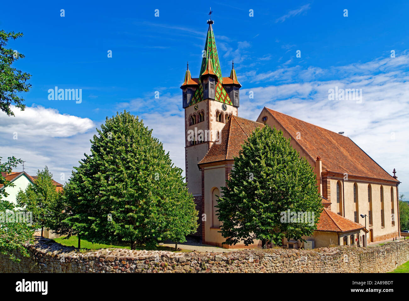 Kirche, Staint-Georges, Église Saint-Georges de Châtenois, erbaut 1759 - 1762 Stockfoto