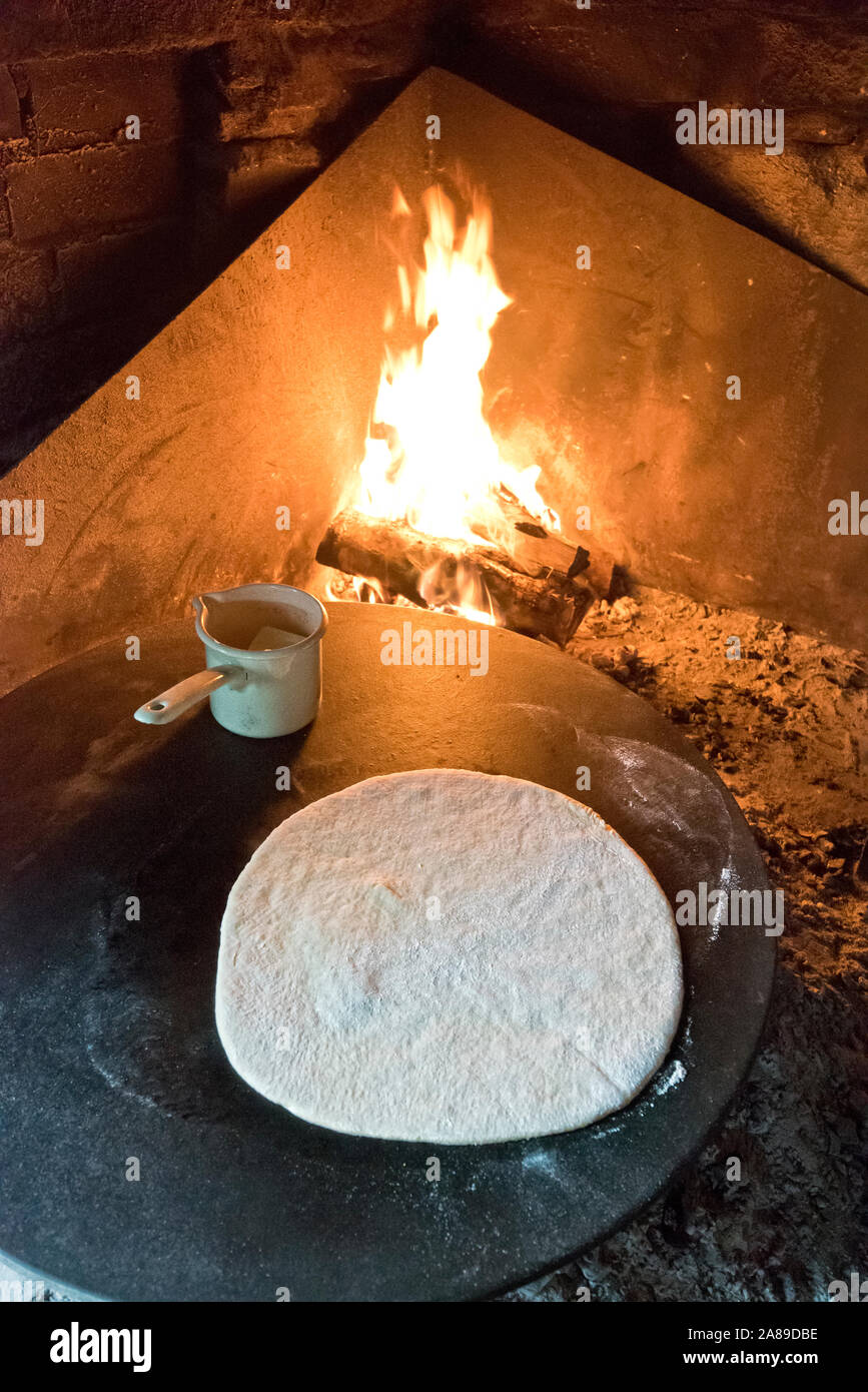 Das traditionelle Brot an der Norwegischen Kulturhistorischen Museum (Norsk folkemuseum) an Bygdoy. Oslo, Norwegen Stockfoto