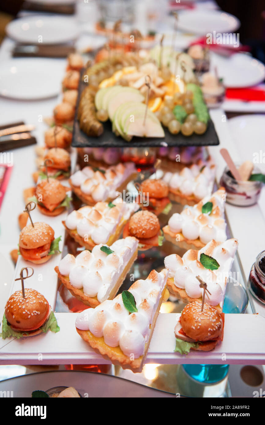 Catering-Tisch-Set Stockfoto