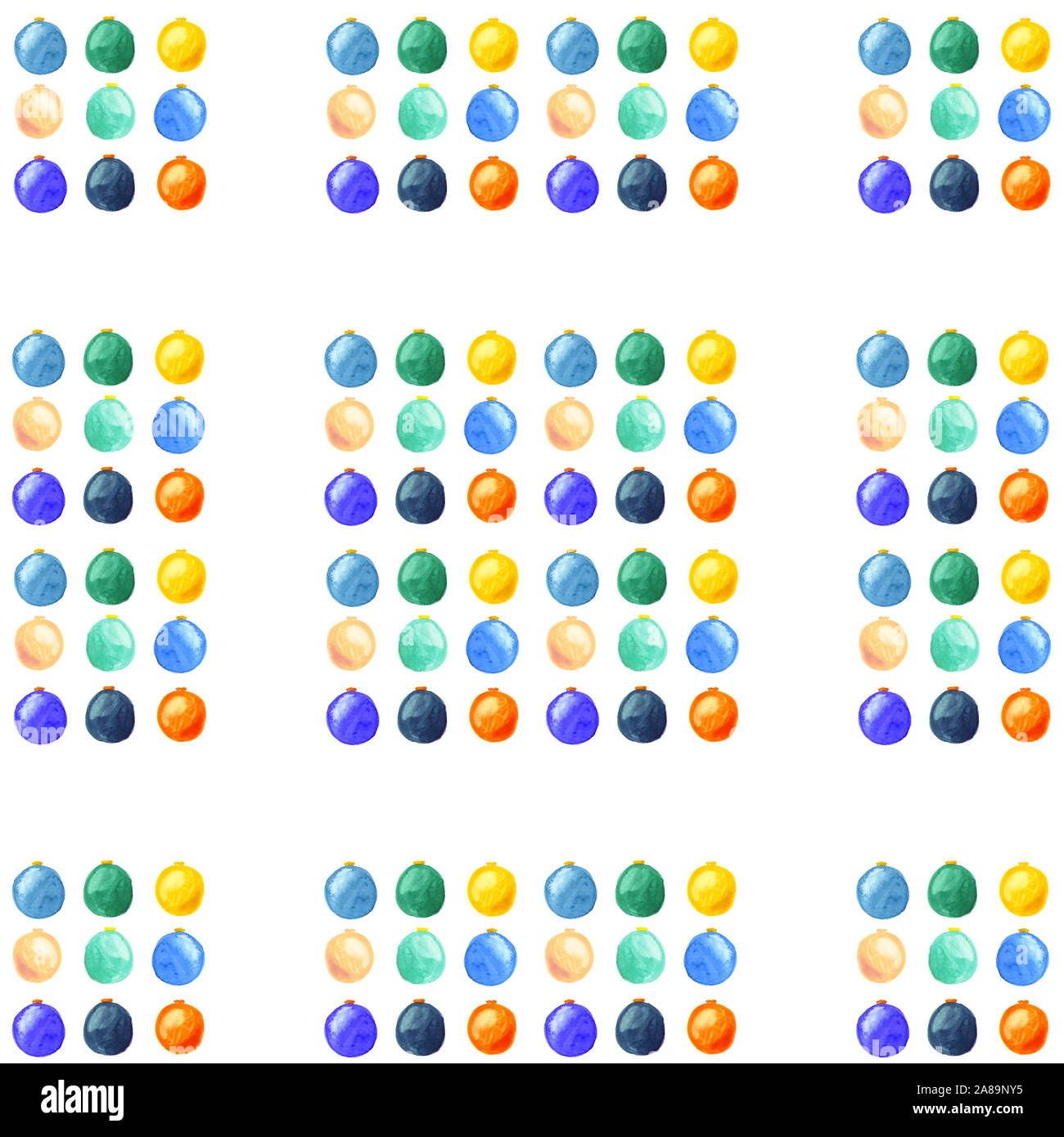 Nahtlose Muster mit Aquarell Weihnachtskugeln. Zu Design und Dekor Hintergründe, Banner, Flyer. Stockfoto