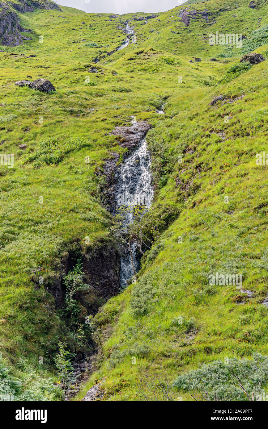 Glencoe Wasserfall - Seite fällt, Kinlochleven, Schottland Stockfoto