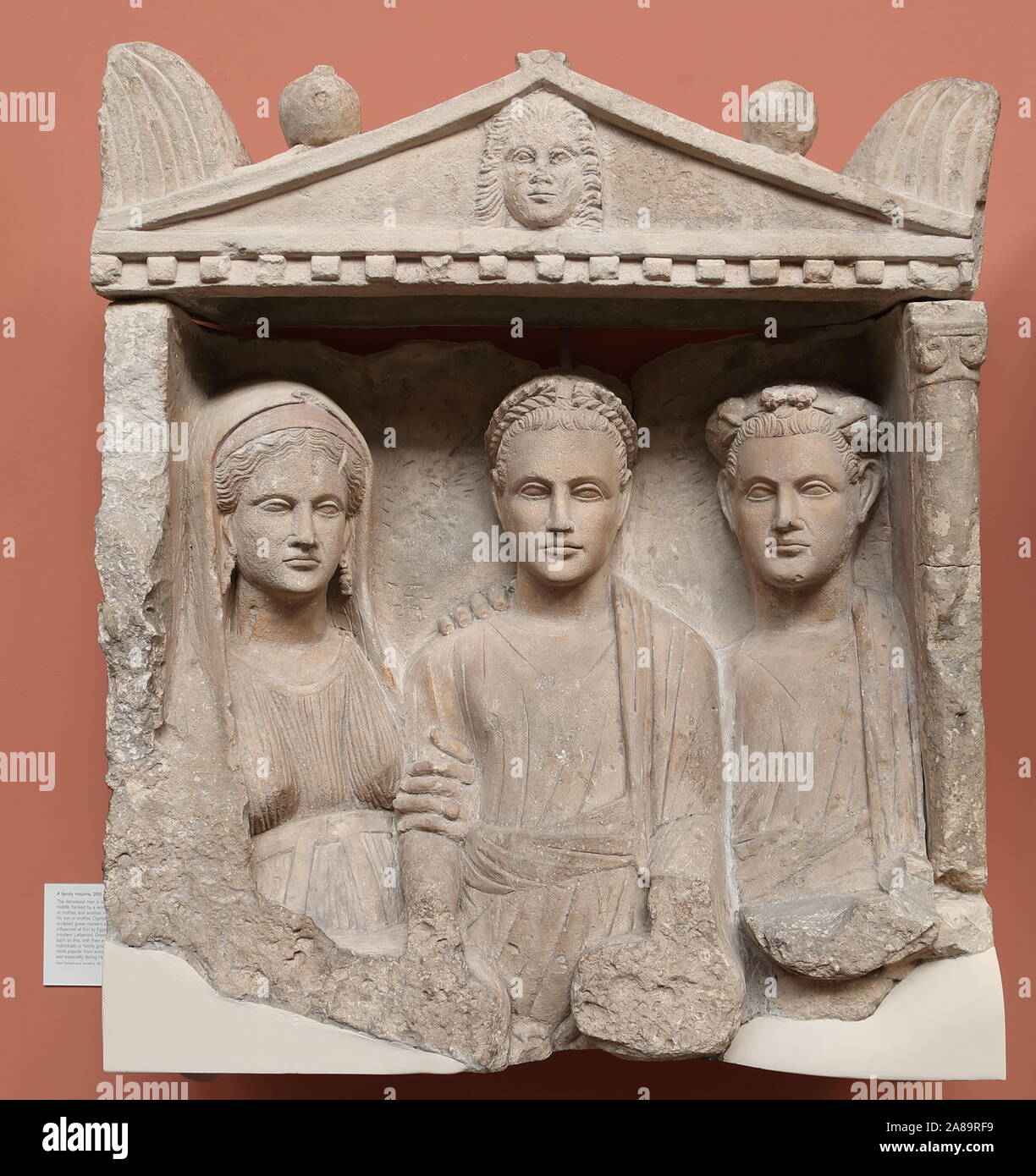 Zypriotischen grab Marker mit griechischen Stil Reliefs des British Museum, London, UK Stockfoto