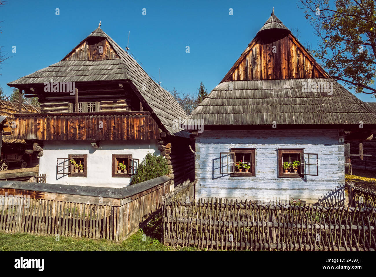 Museum der Slowakischen Dorf ist die größte ethnographische open-air-Ausstellung in der Slowakischen Republik. Architektonische Thema. Stockfoto