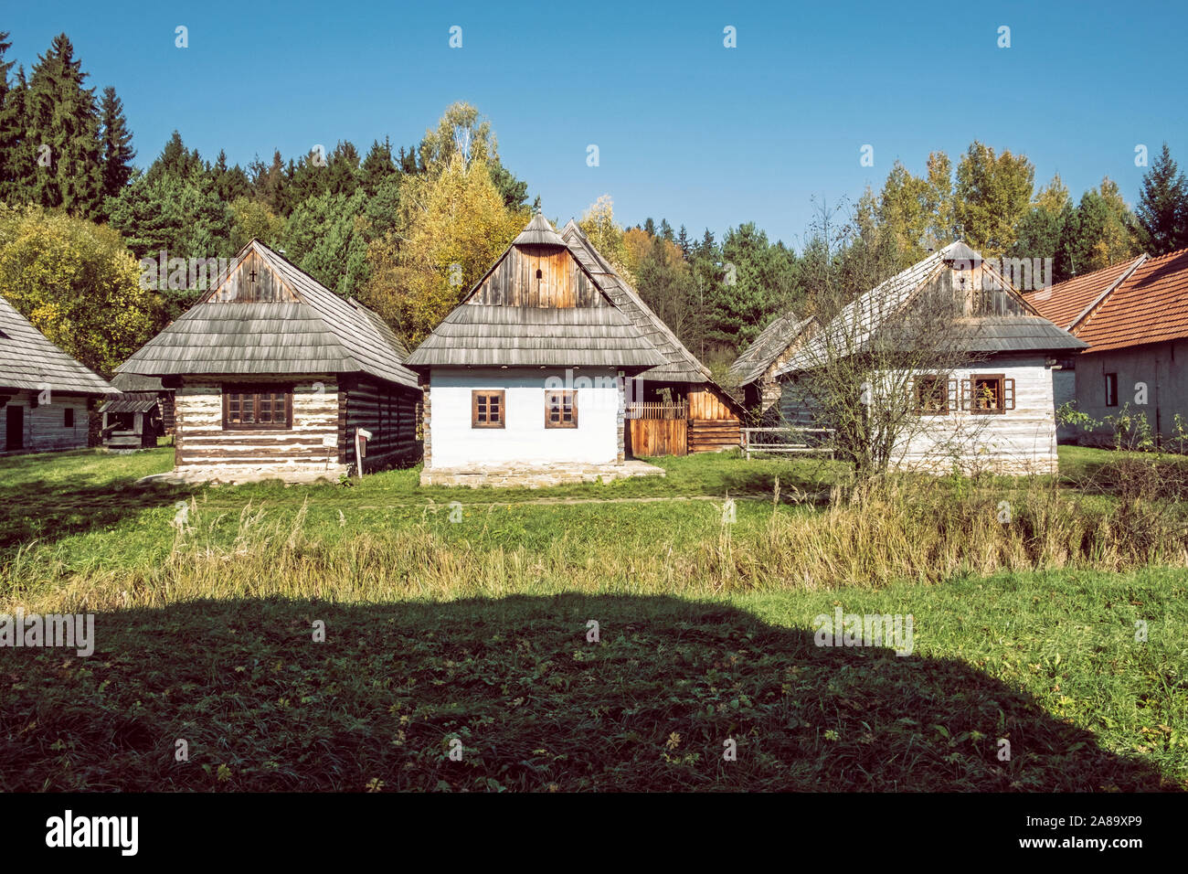 Museum der Slowakischen Dorf ist die größte ethnographische open-air-Ausstellung in der Slowakischen Republik. Architektonische Thema. Stockfoto