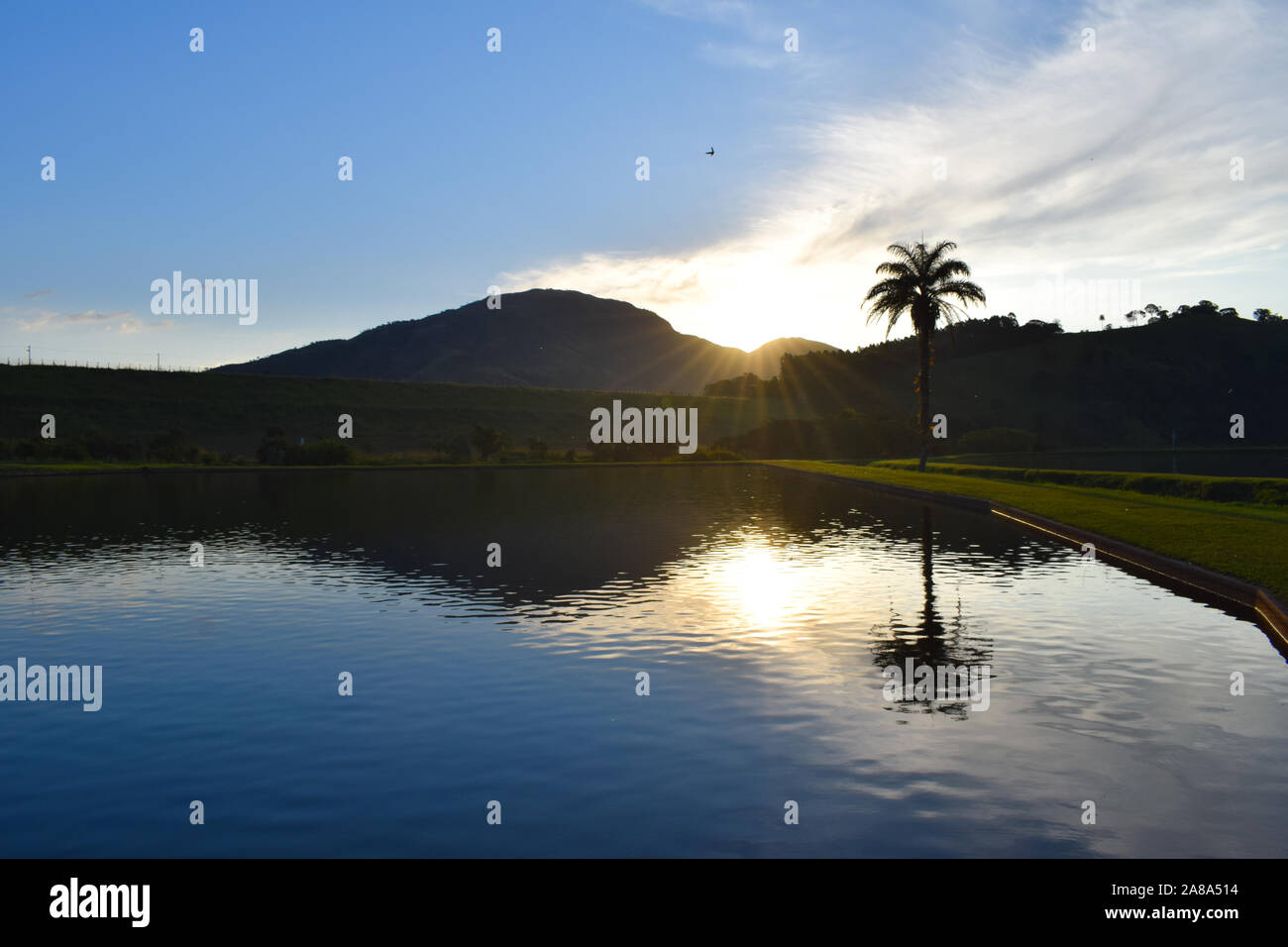 Schönen Sonnenuntergang Spiegelung Stockfoto