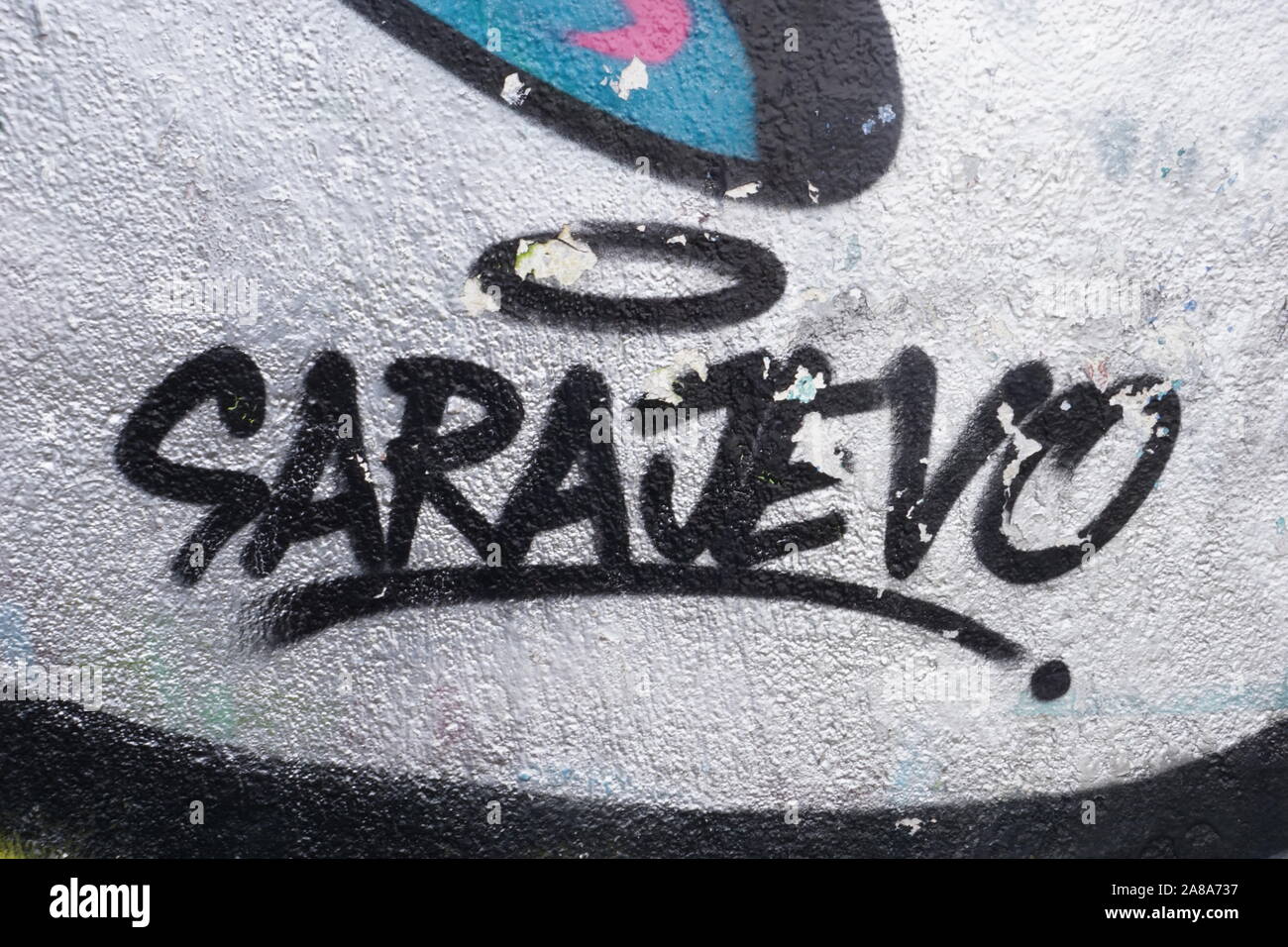 Graffiti Buchstaben Sarajevo Stockfoto