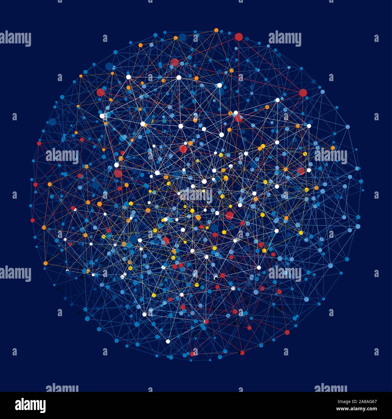 Digitale Zusammenfassung Hintergrund. Blockchain Struktur. Vector Illustration Stock Vektor