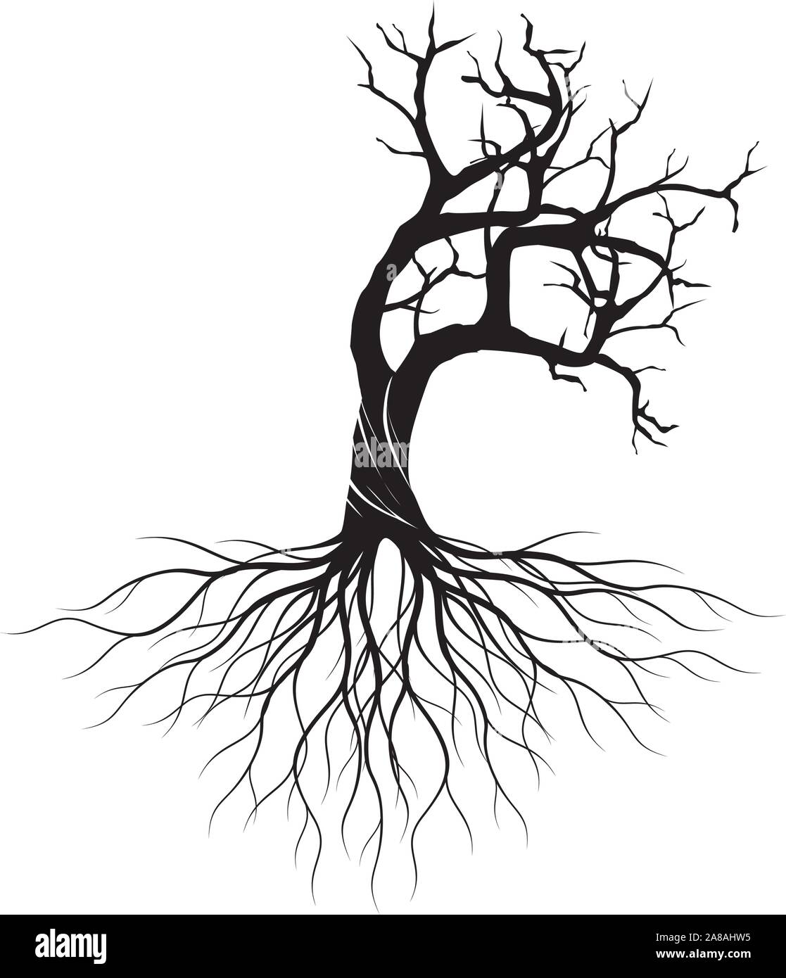 Schwarz isoliert Olivenbaum auf weißem Hintergrund. Vector Illustration und concept Piktogramm. Pflanze im Garten. Stock Vektor
