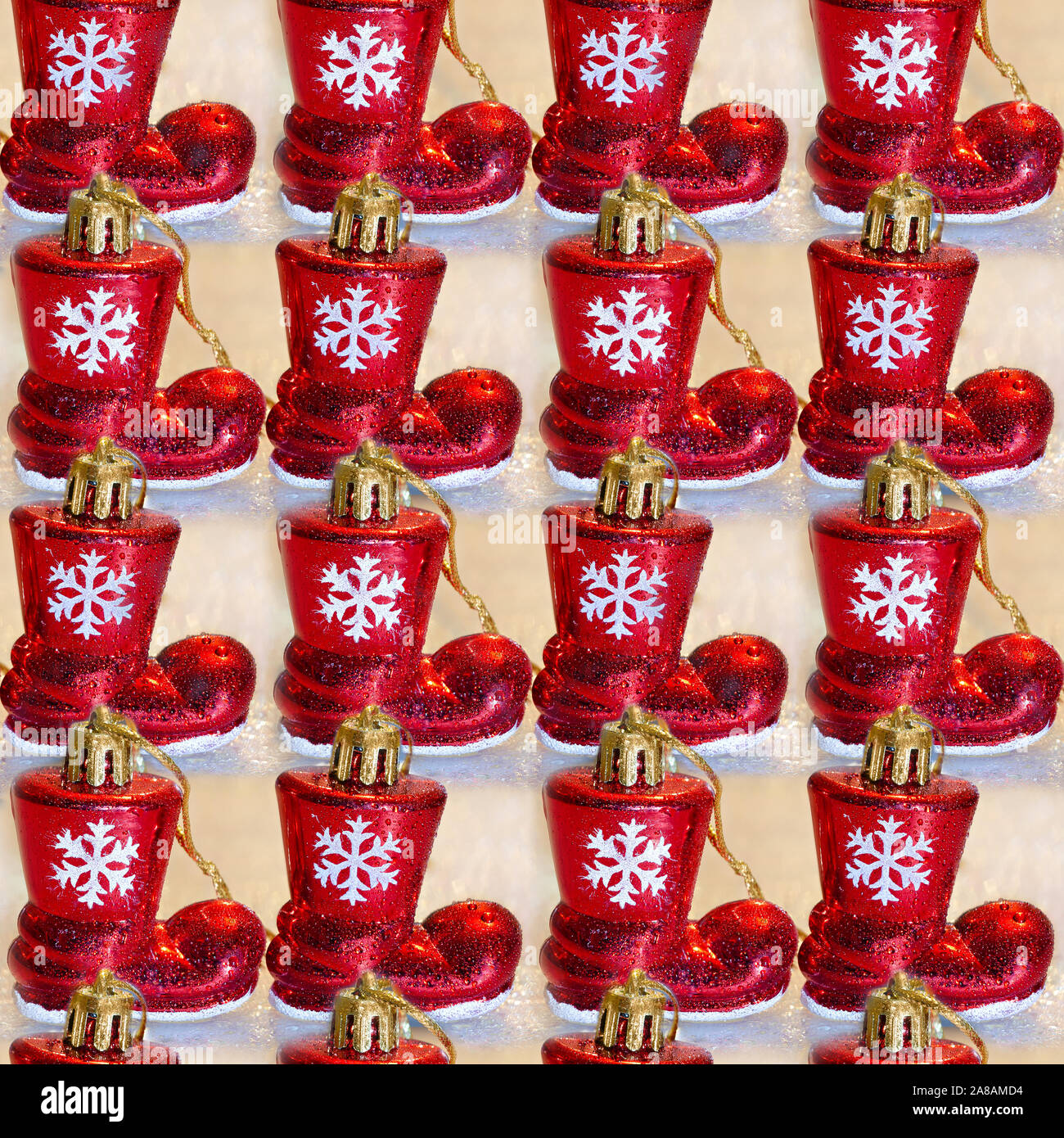 Weihnachten Hintergrund mit Weihnachtsmann Spielzeug Stiefel Stockfoto