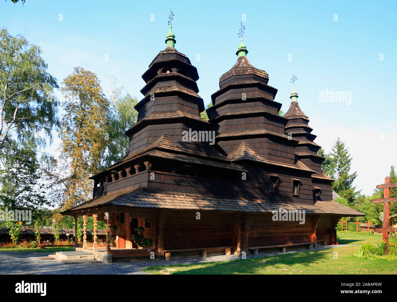 Air Museum der Volksarchitektur und bäuerliche Leben, Lviv, Ukraine öffnen Stockfoto