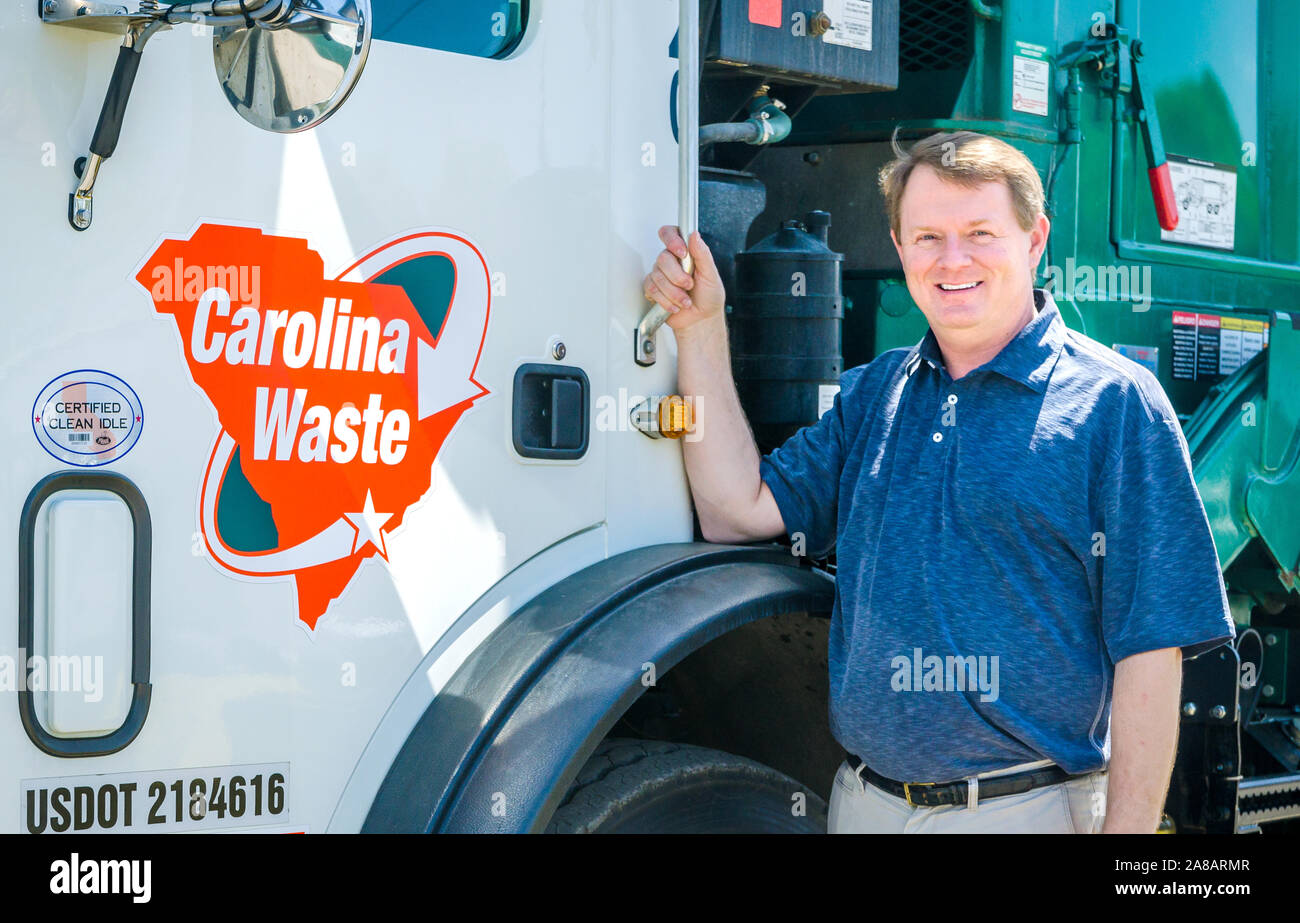 Scott Fennell, Präsident und Mitbegründer von Carolina Abfall & Recycling LLC, wird dargestellt, 6. April 2015, in North Charleston, South Carolina. Stockfoto