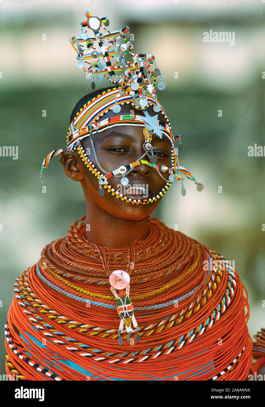 Porträt einer Jugend Mädchen lächelnd, Kenia Stockfoto