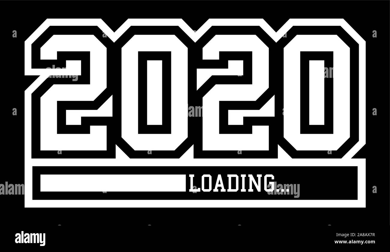 2020 | Neues Jahr | weiß Laden Bar | Hochschule | Universität | Sport Stock Vektor