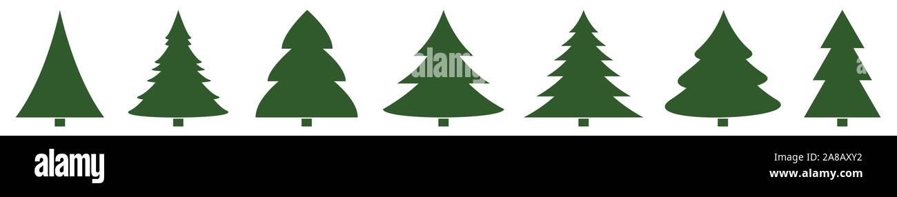 Weihnachtsbaum grüne Symbol | Tanne Illustrationen | x-mas Symbol | Logo | isolierte Varianten Stock Vektor