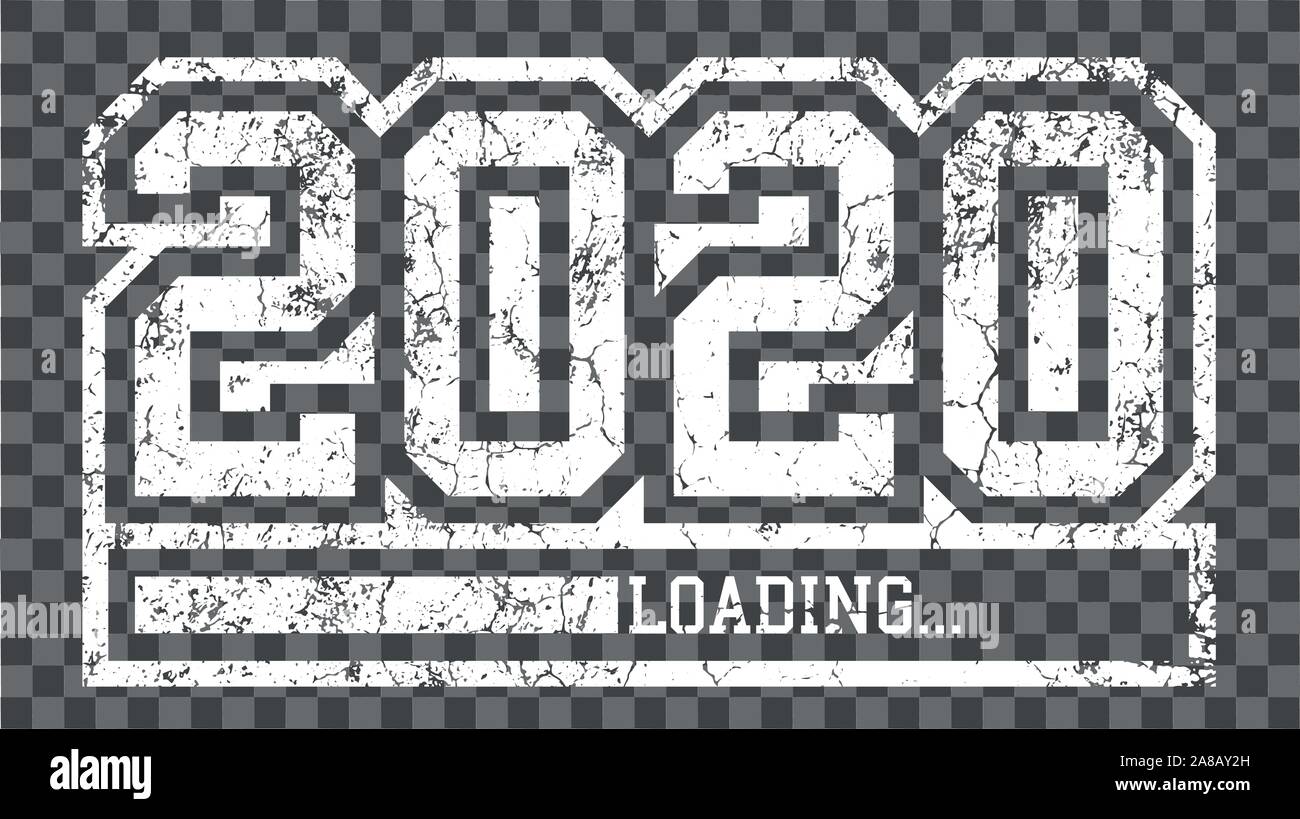 2020 | Neues Jahr | weiß Laden Bar | Hochschule | Universität | Sport | isoliert Stock Vektor