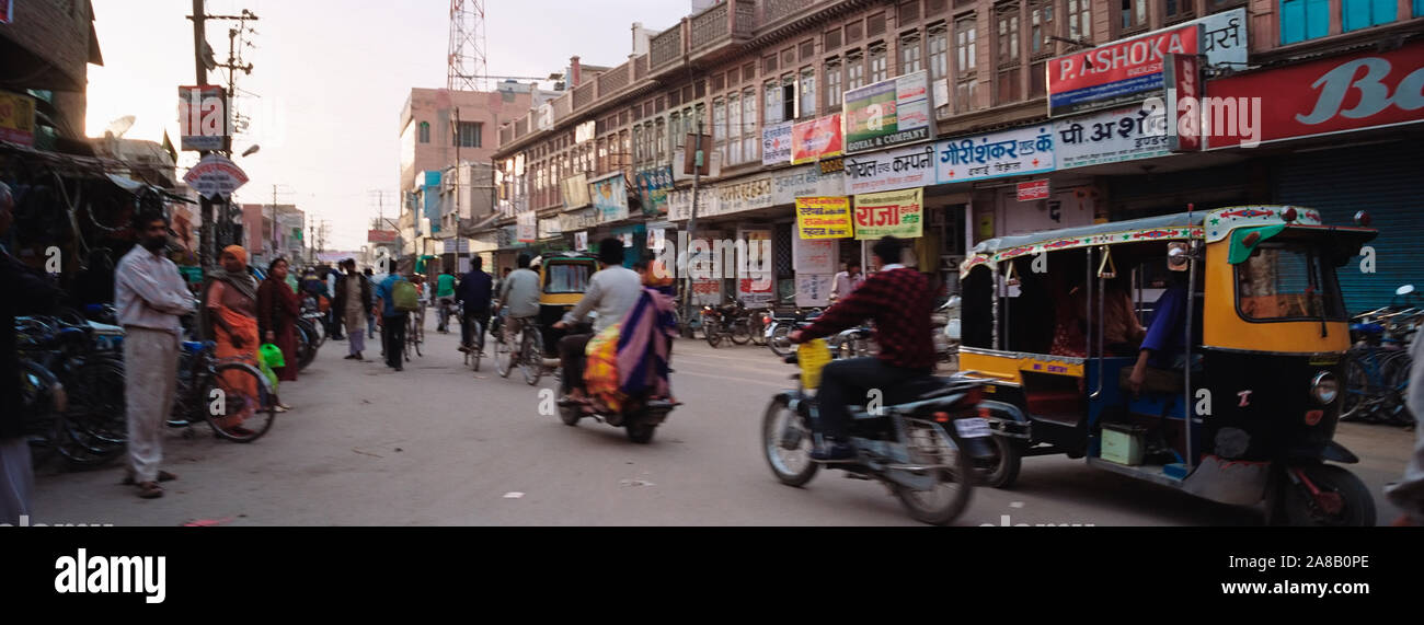 Straße auf einem Markt, Bikaner, Rajasthan, Indien Stockfoto