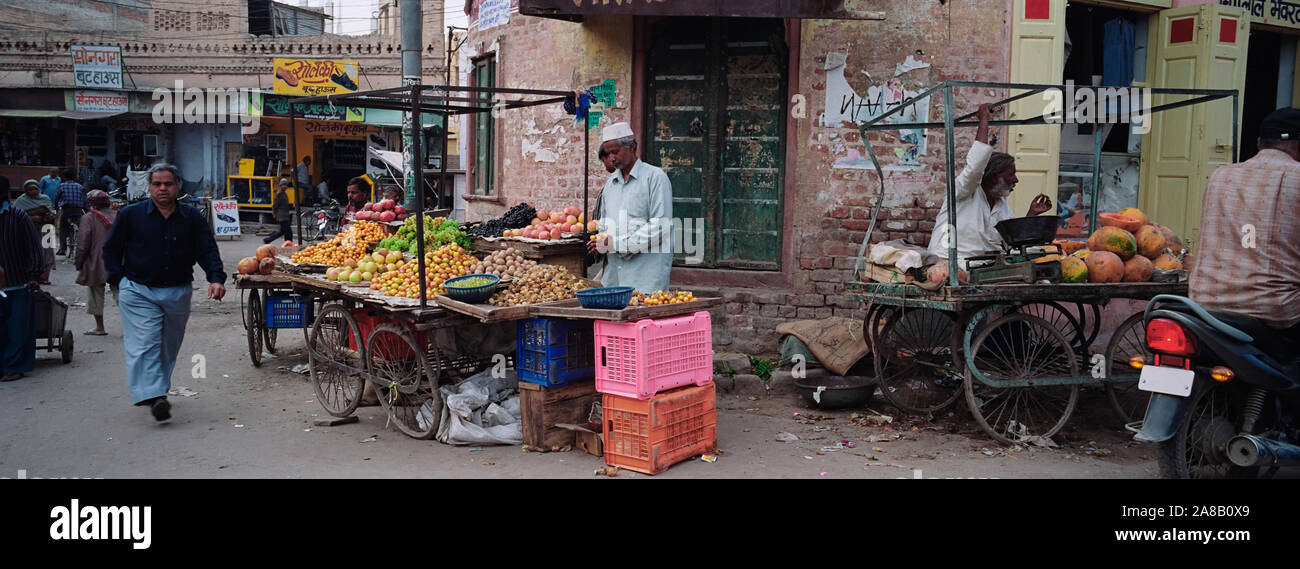 Markt Anbieter, Bikaner, Rajasthan, Indien Stockfoto