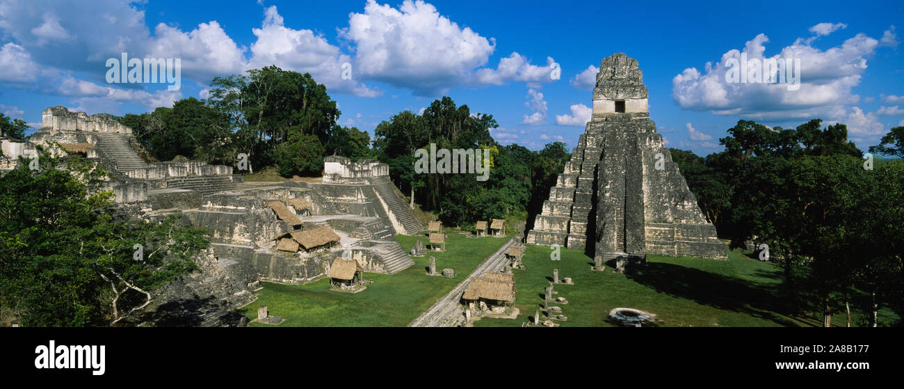 Ruinen eines alten Tempels, Tikal, Guatemala Stockfoto