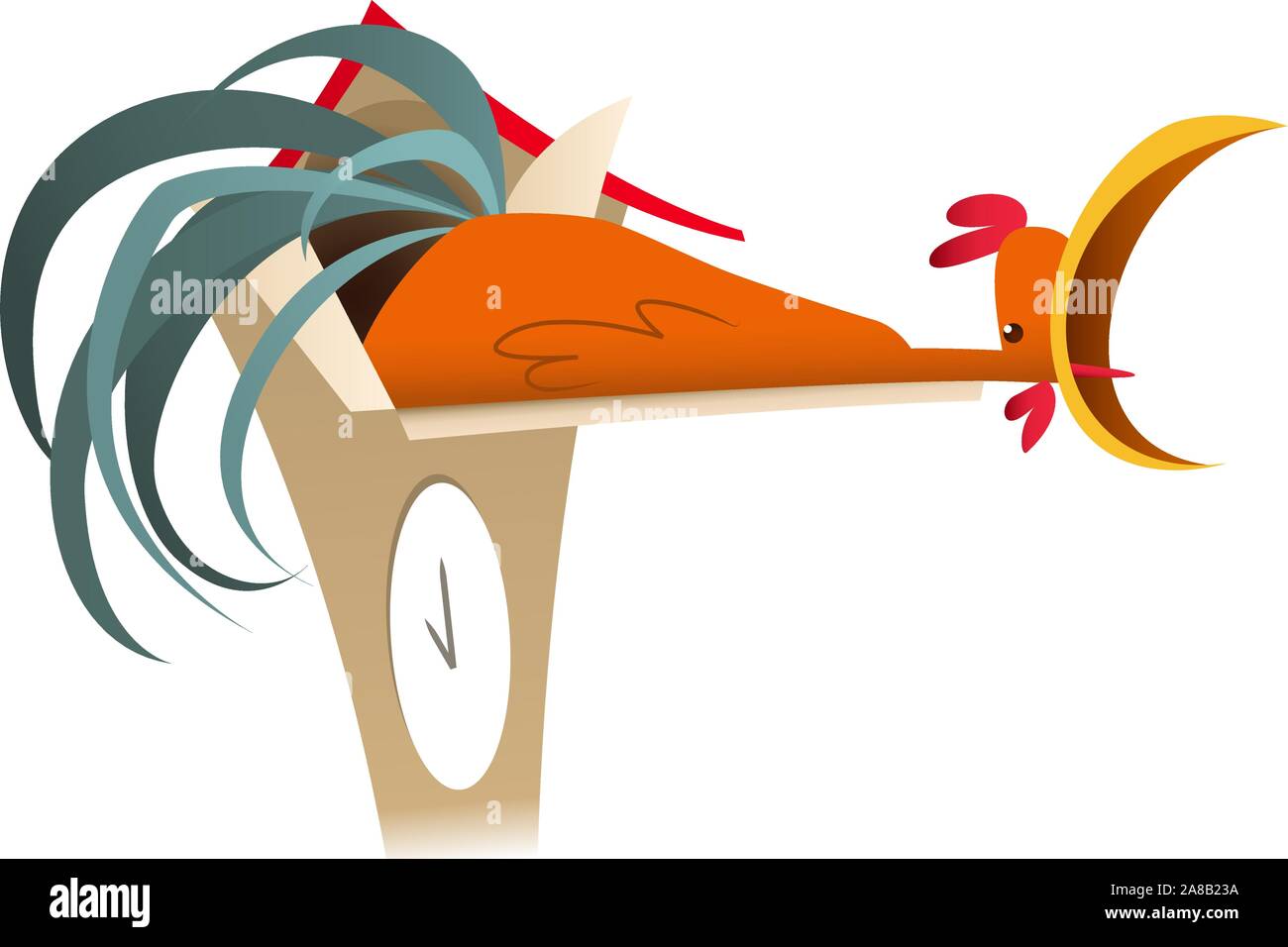 Kuckucksuhr mit Vogel auf zehn o-Clock-Vektor-Illustration herausspringen. Stock Vektor Kuckucksuhr mit Vogel auf zehn o-Clock-Vektor-Illustration herausspringen. Stock Vektor