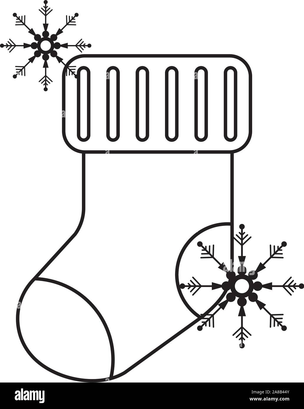 Frohe Weihnachten Socke dekorativen Symbol Stock Vektor