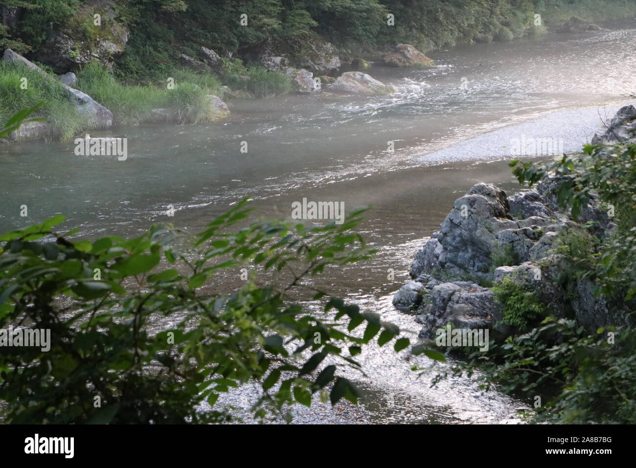 Misty River Stockfoto