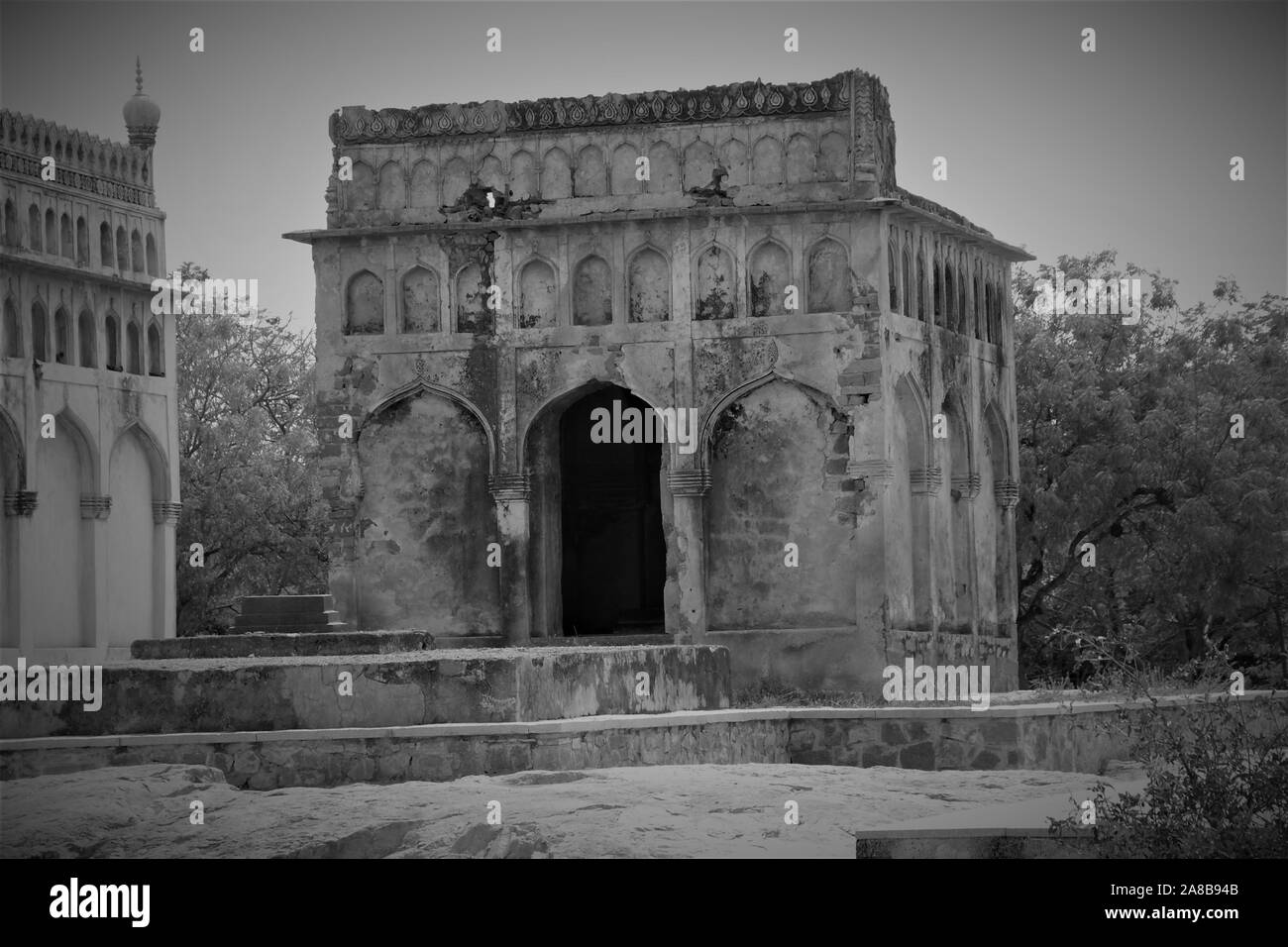 Qutb Shahi Gräber: Sie sind in der Ibrahim Bagh, in der Nähe der berühmten Golconda Fort in Hyderabad, Indien. Stockfoto