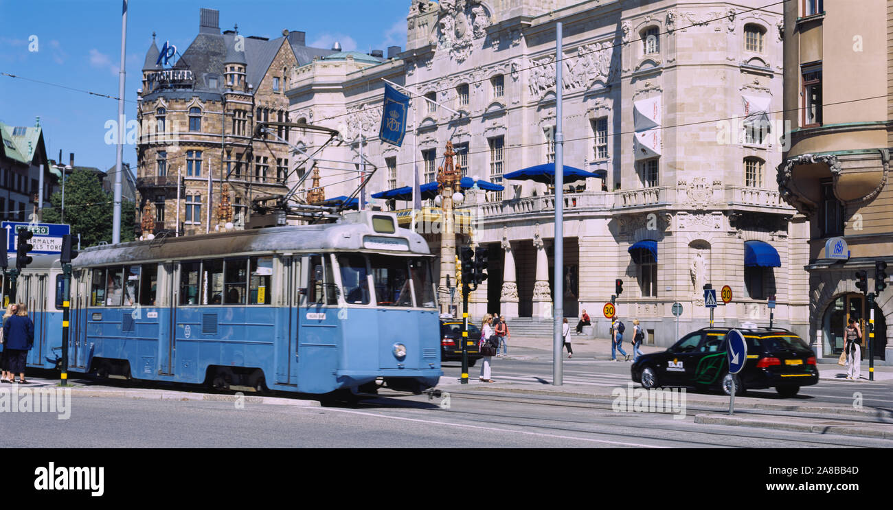 Seilbahn vor einem Theater Gebäude, das Königliche Dramatische Theater, Strandvagen, Ostermalms, Stockholm, Schweden Stockfoto