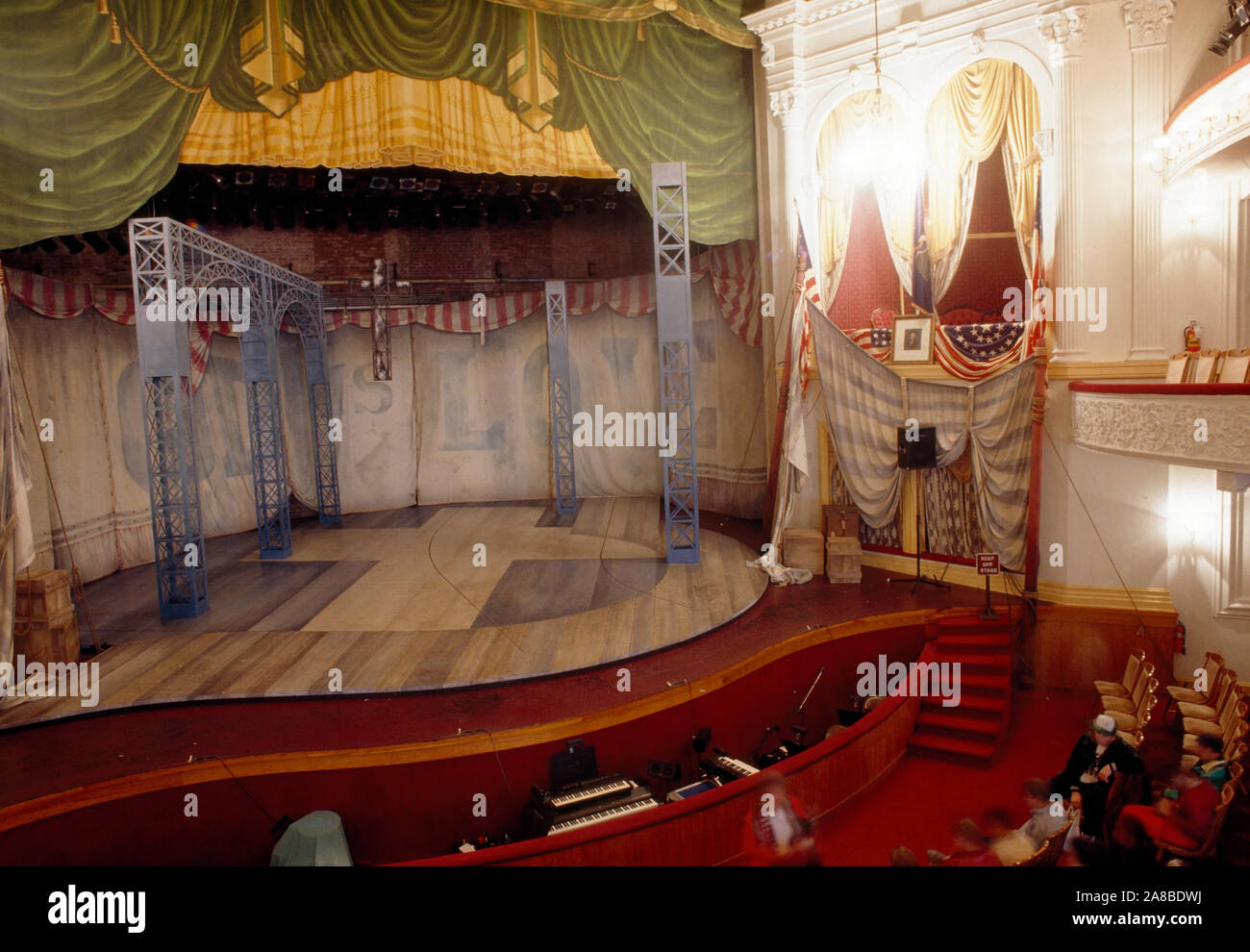 Einrichtung einer Bühne, Theater, Ford's Theater, Washington DC, USA Stockfoto