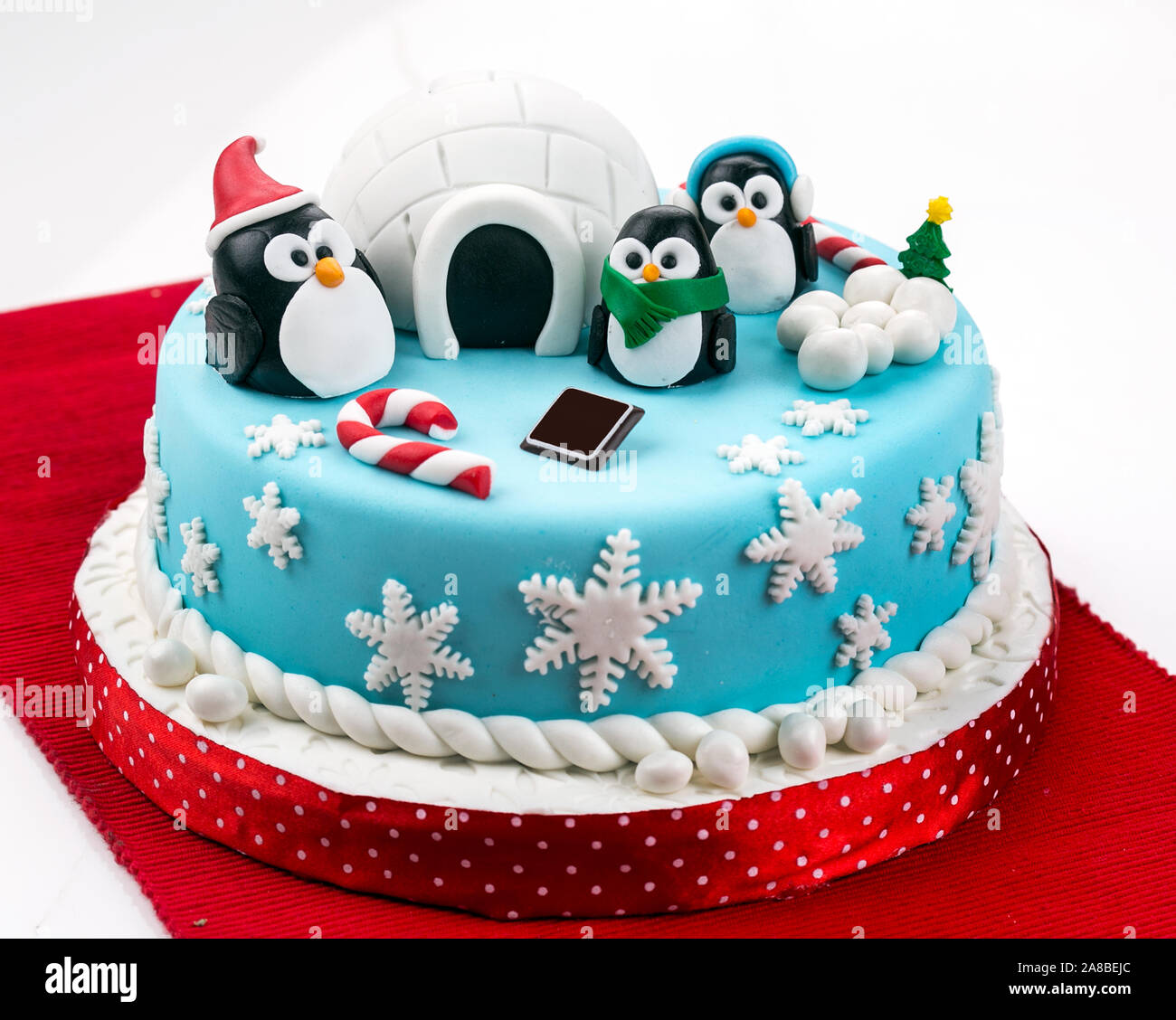 Weihnachten fondant Kuchen Stockfoto