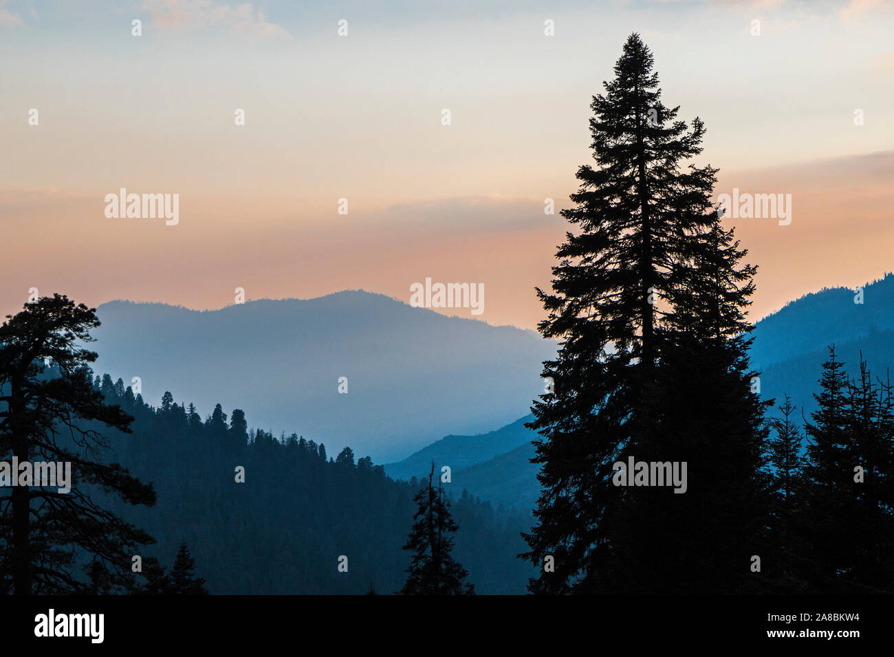 Eine Landschaft aus mineralischen König Straße im Sequoia Nationalpark (Kalifornien). Stockfoto