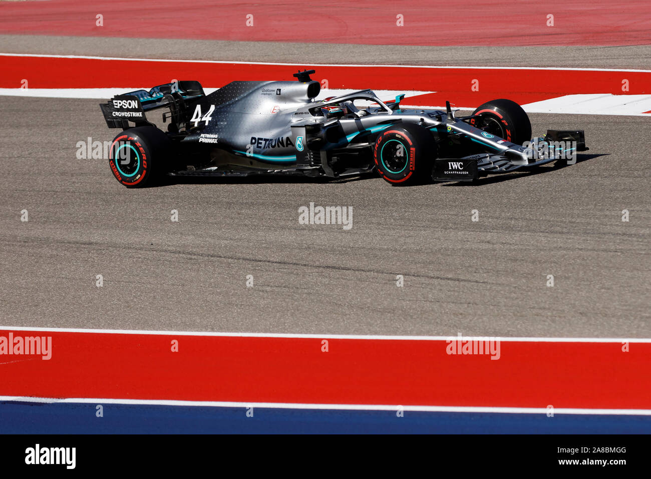Mercedes Formel-1-Fahrer Lewis Hamilton im freien Training Laufwerke, 2019 United States Grand Prix im Stromkreis des Nord-, Mittel- und Südamerika, Austin, Texas Stockfoto