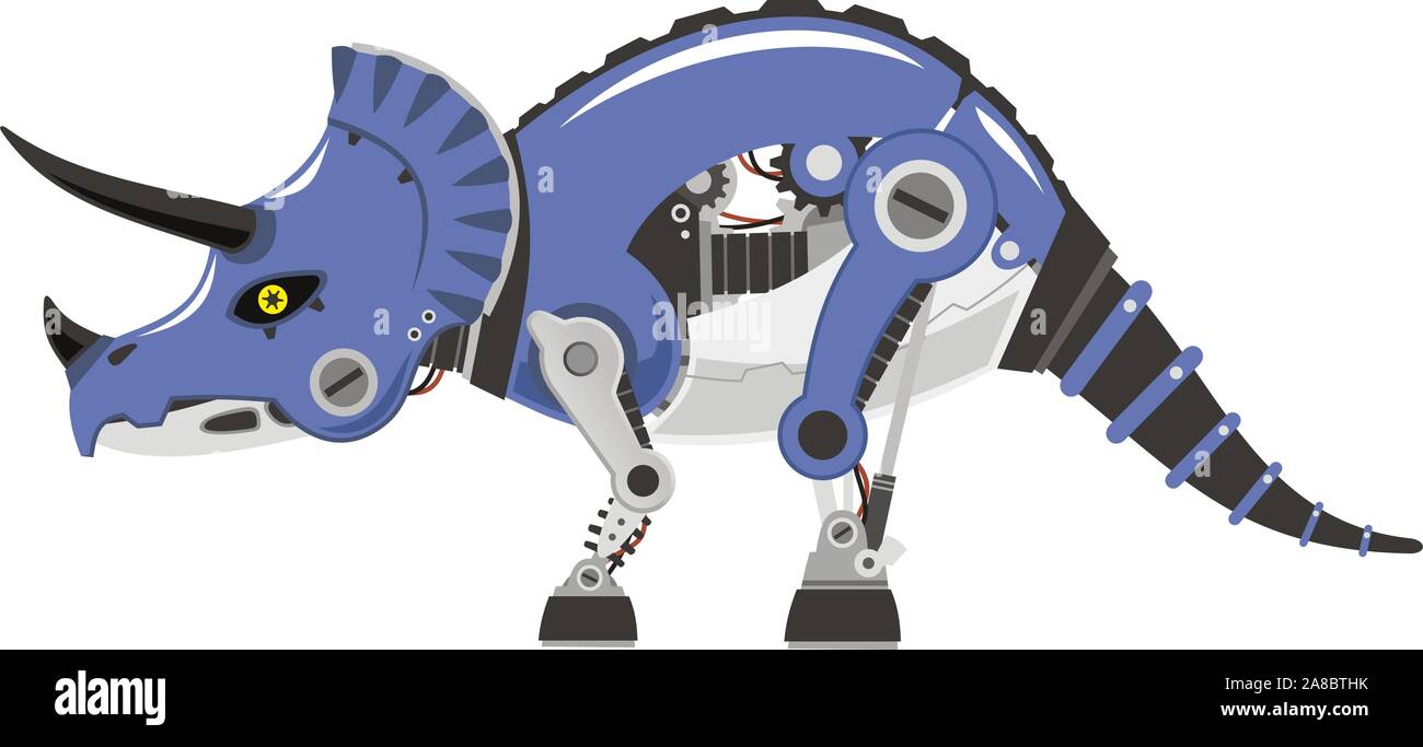 Roboter Triceratops ausführliche Darstellung Stock Vektor