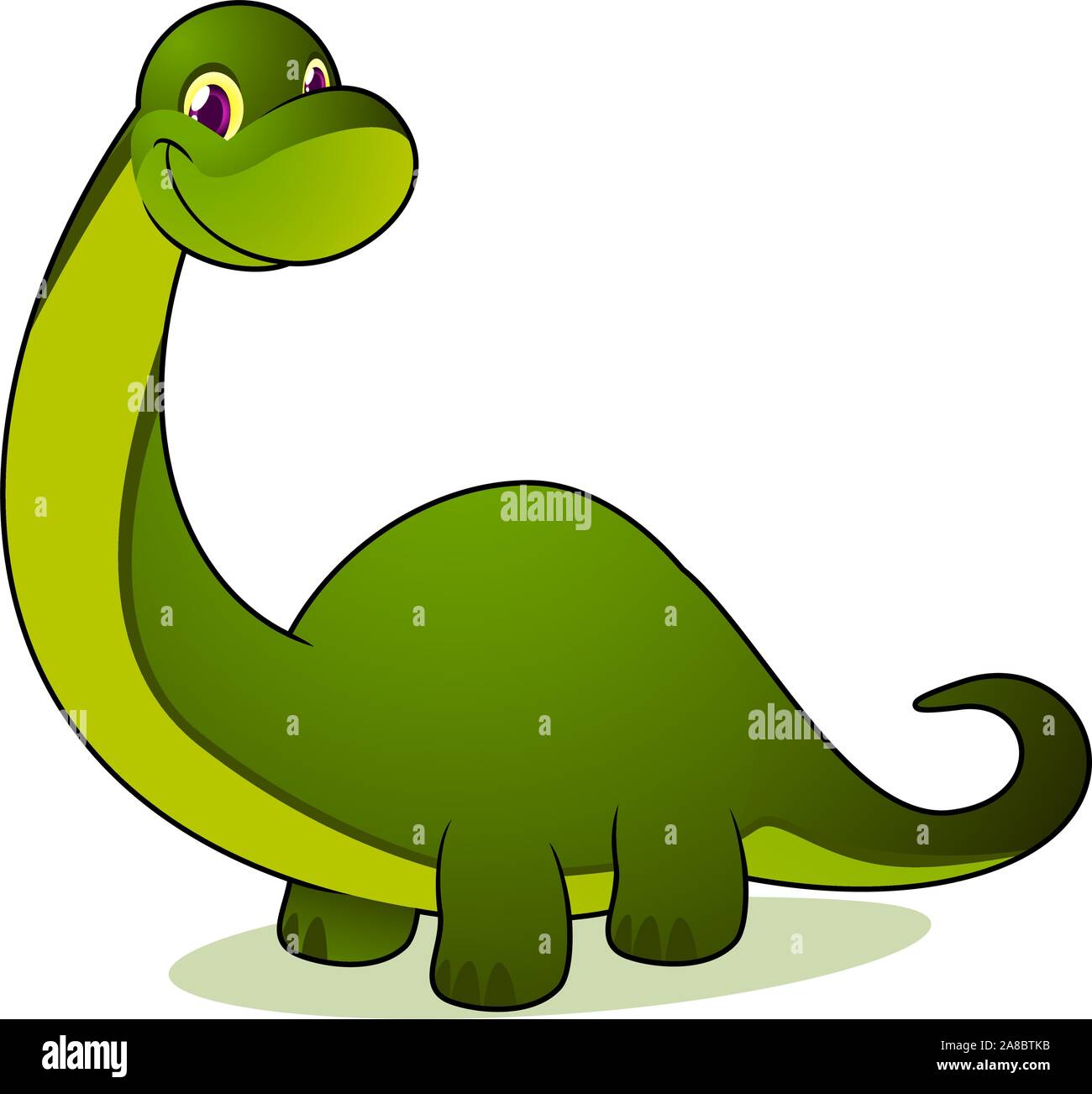 Lächelnd cartoon Brontosaurus. Stock Vektor