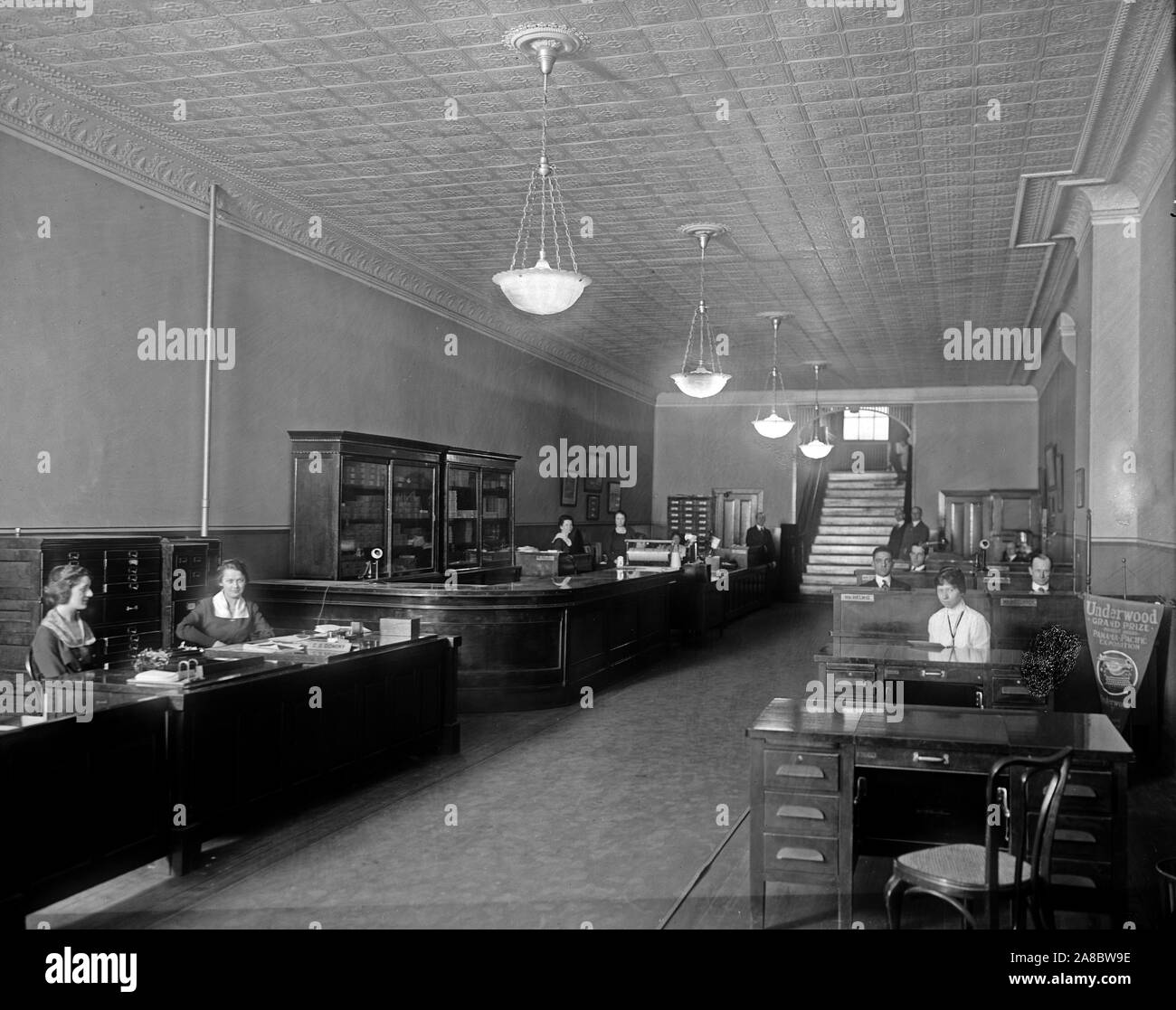 Underwood Schreibmaschine Firma Innenraum Ca. 1900s Stockfoto