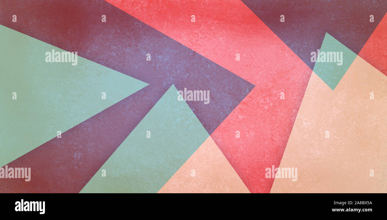 Abstrakt rot Burgund blau und beige Hintergrund mit Dreieck Formen in modernes und sauberes Material Design mit Layer in Elegante geometrische Muster Stockfoto