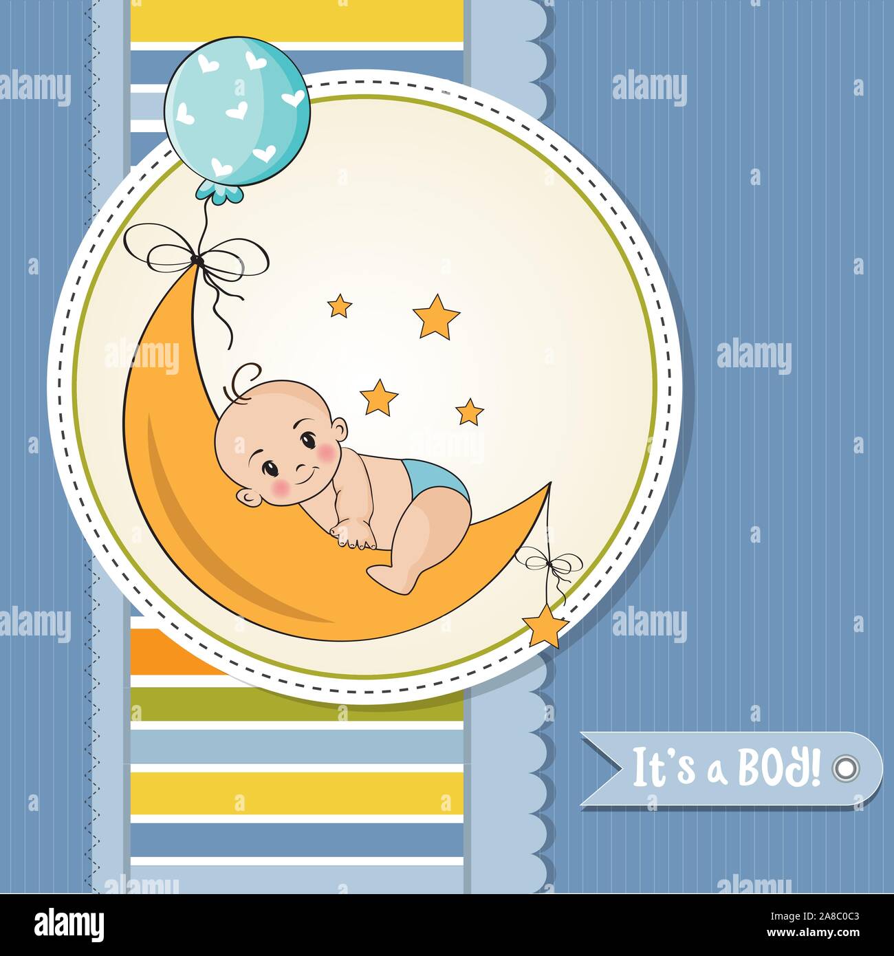 Baby Boy-Dusche-Karte Stock Vektor