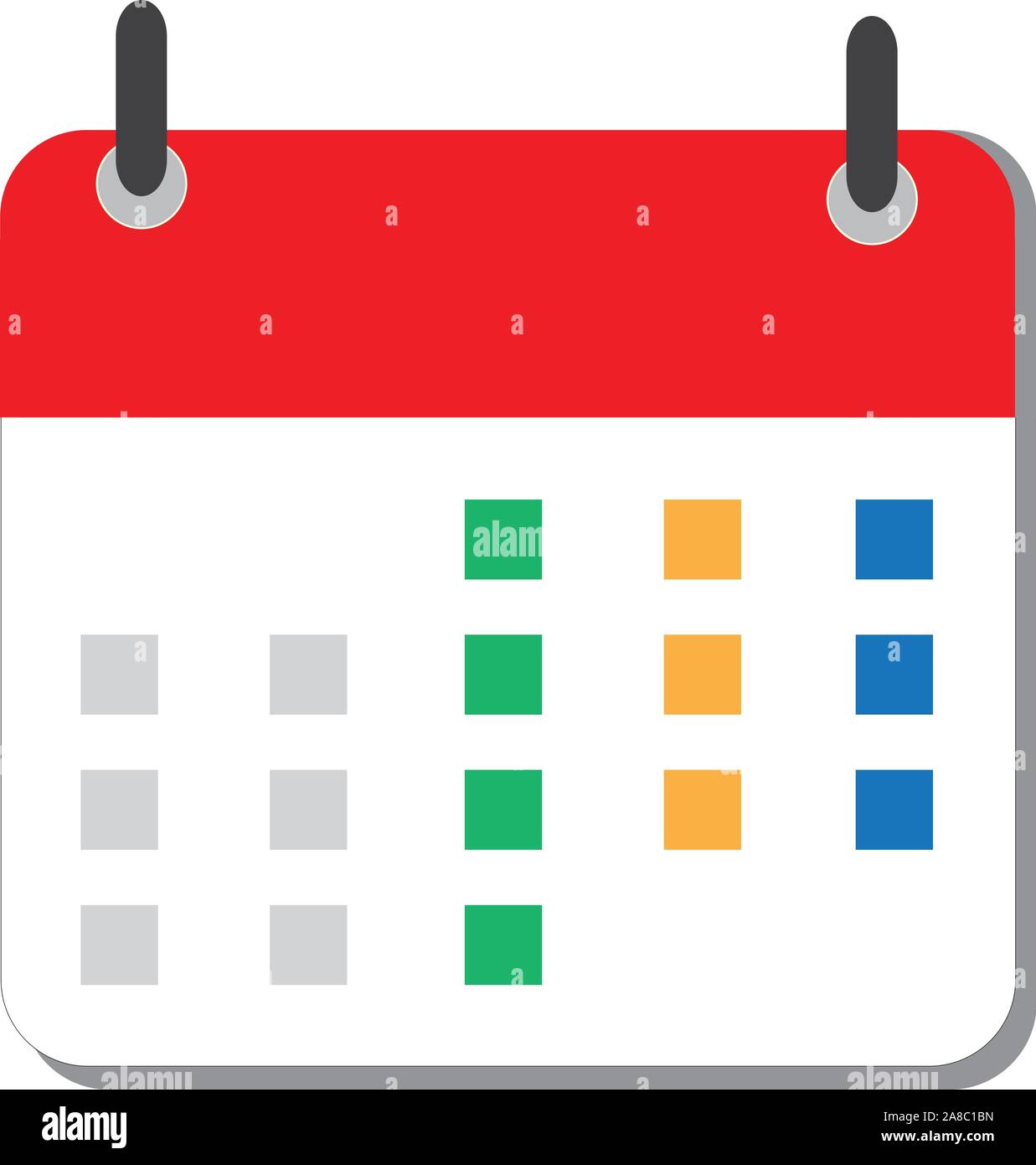 Kalender Symbol auf weißem Hintergrund. Flat Style. Symbol Kalender für 