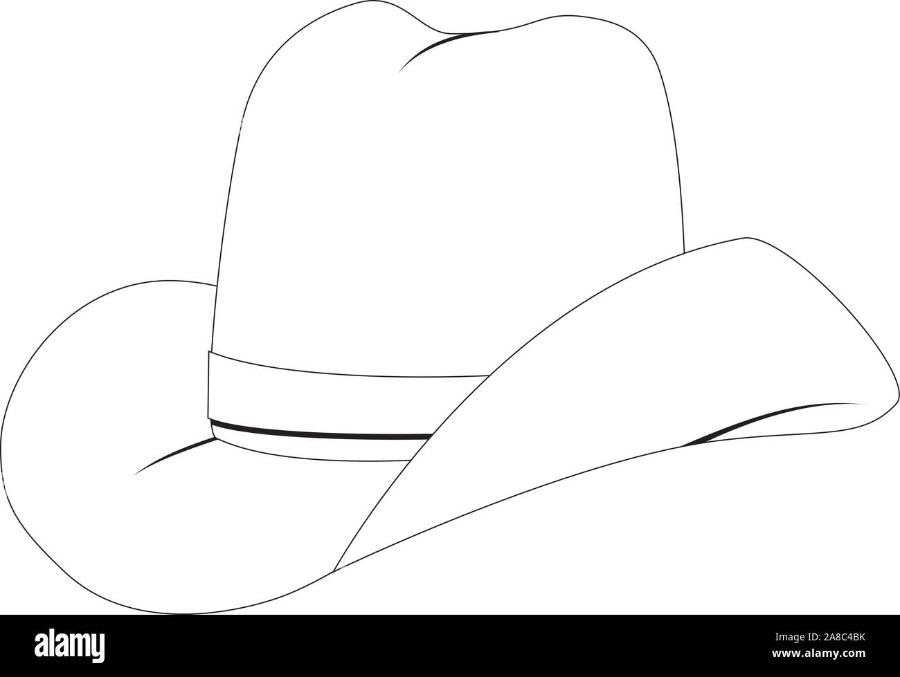 Die Kunst der Cowboyhut auf weißem Hintergrund. Stock Vektor