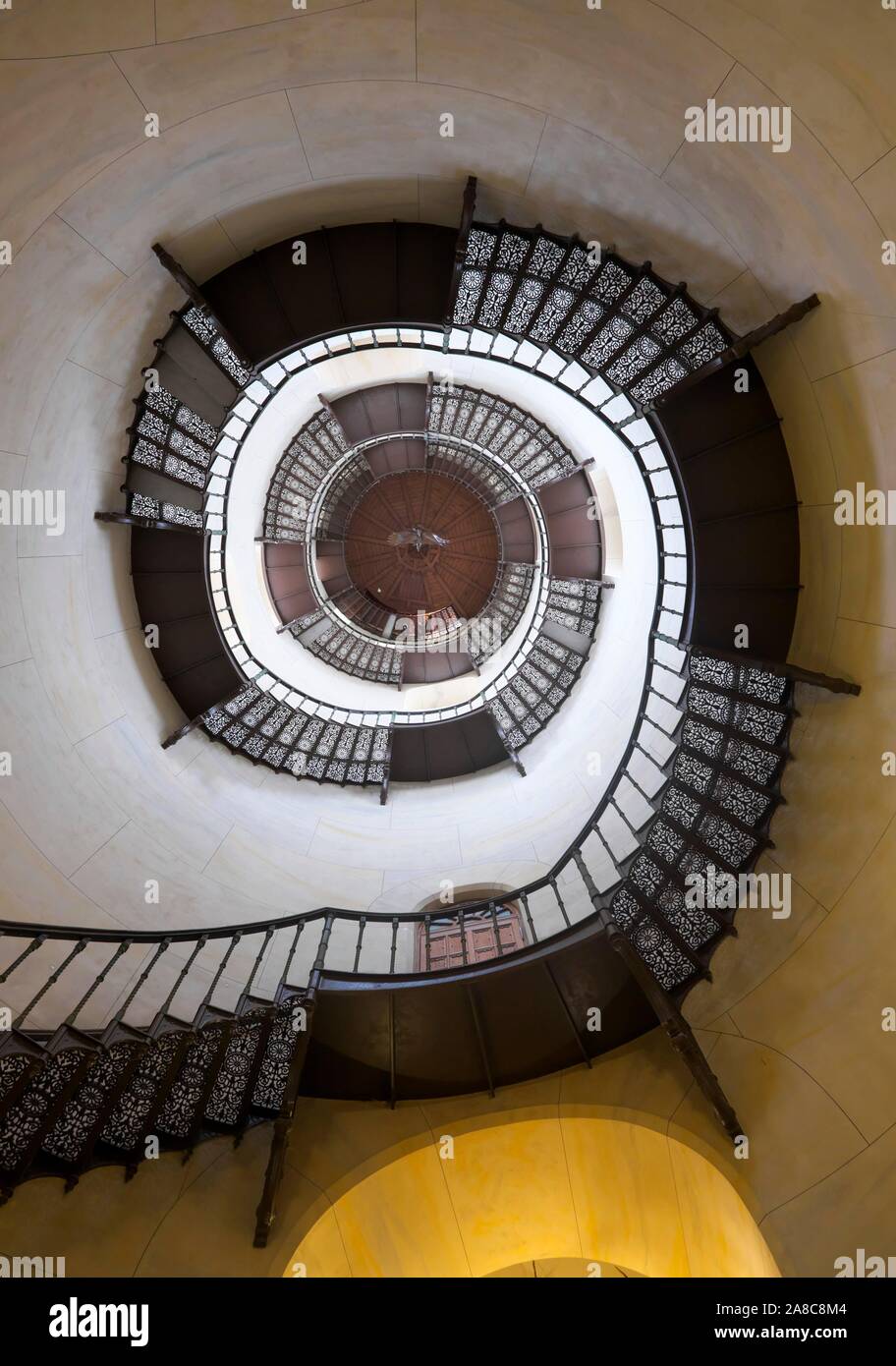 Wendeltreppe, Jagdschloss Granitz, Binz, Insel Rügen, Mecklenburg-Vorpommern, Deutschland Stockfoto