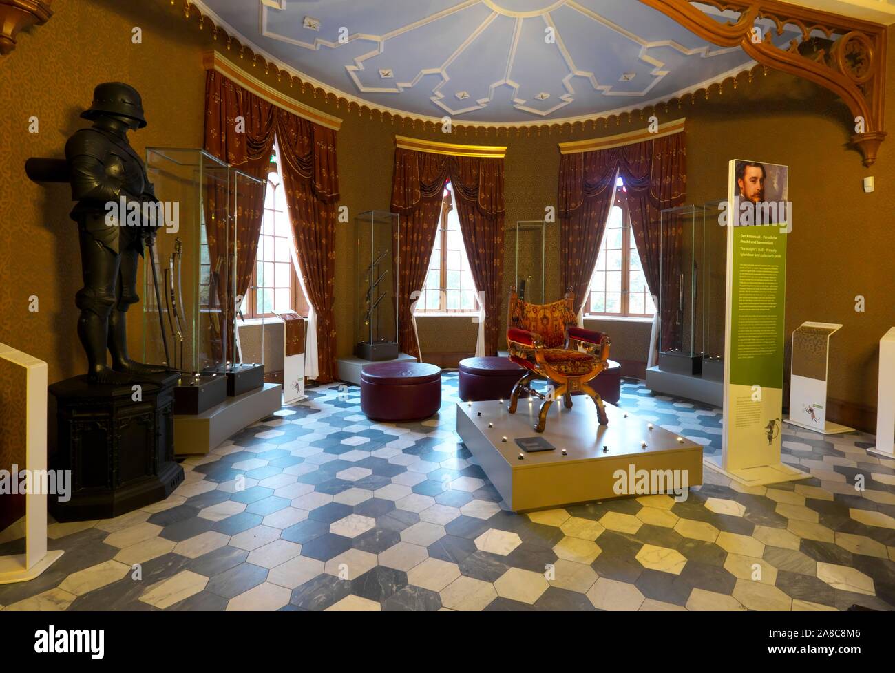 Rittersaal, Jagdschloss Granitz, Binz, Insel Rügen, Mecklenburg-Vorpommern, Deutschland Stockfoto