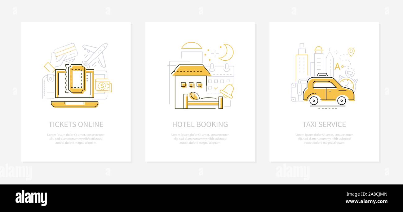 Urlaubsplanung und Reisen-line Design Banner Stock Vektor