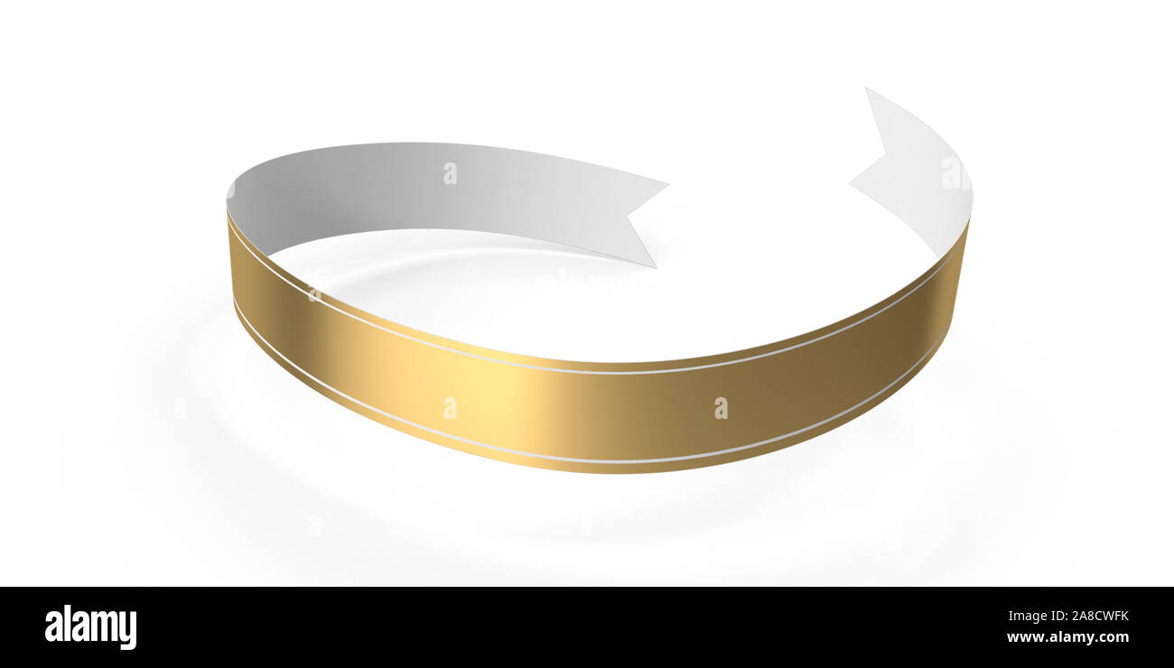 Realistische dreidimensionale ribbon Banner gegen den weißen Hintergrund. Hohe Bildqualität bereit für alle Bedürfnisse zuschneiden. 3D-Rendering. Stockfoto